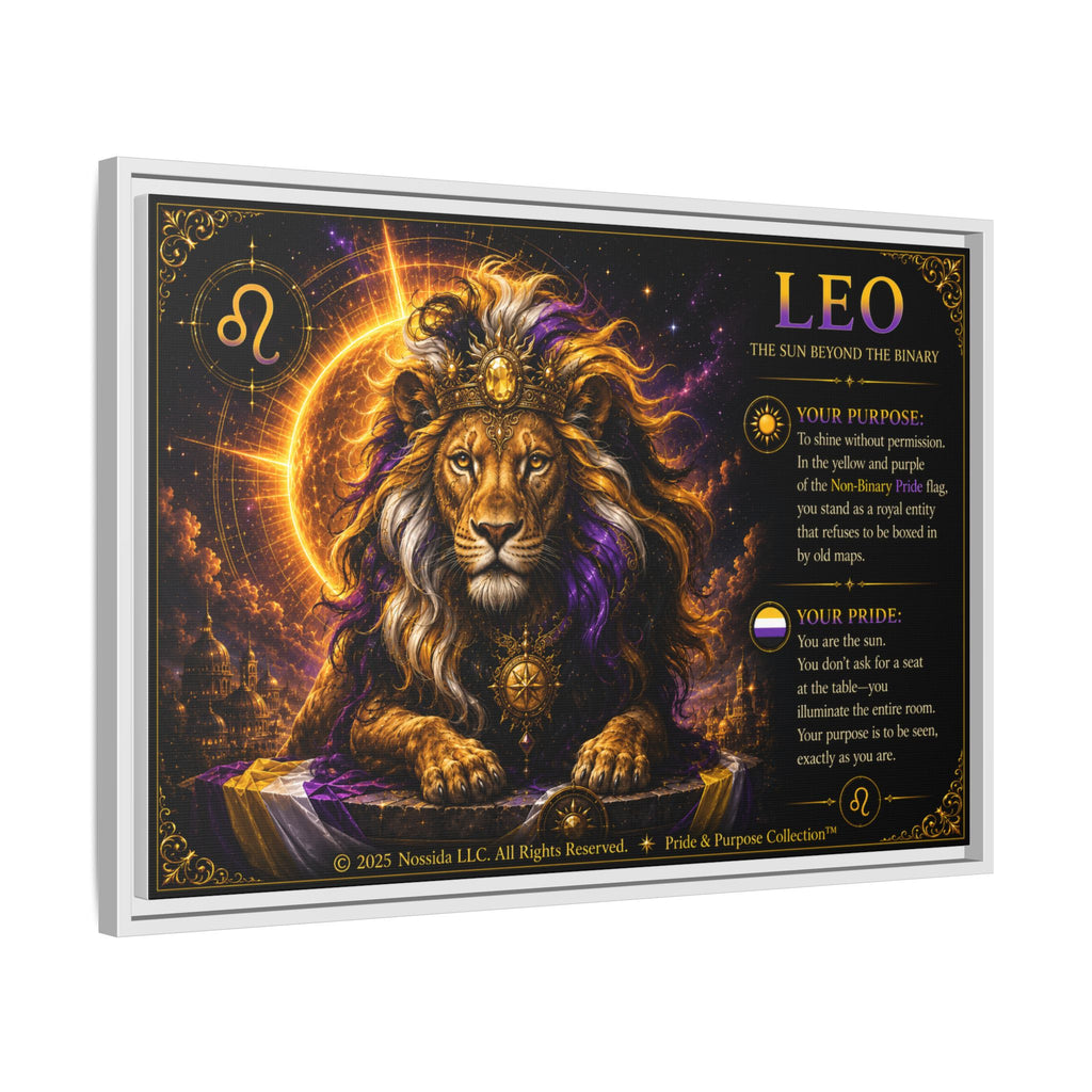 Pride of Birth™ LEO  The Sun Beyond the Binary  Framed Matte Canvas Wall Art