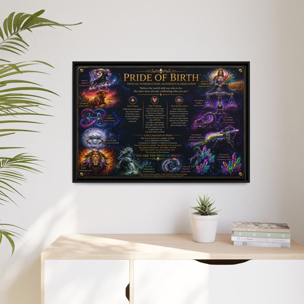 "Pride of Birth™ – Signature Legacy Canvas"™  Matte Canvas Framed Art