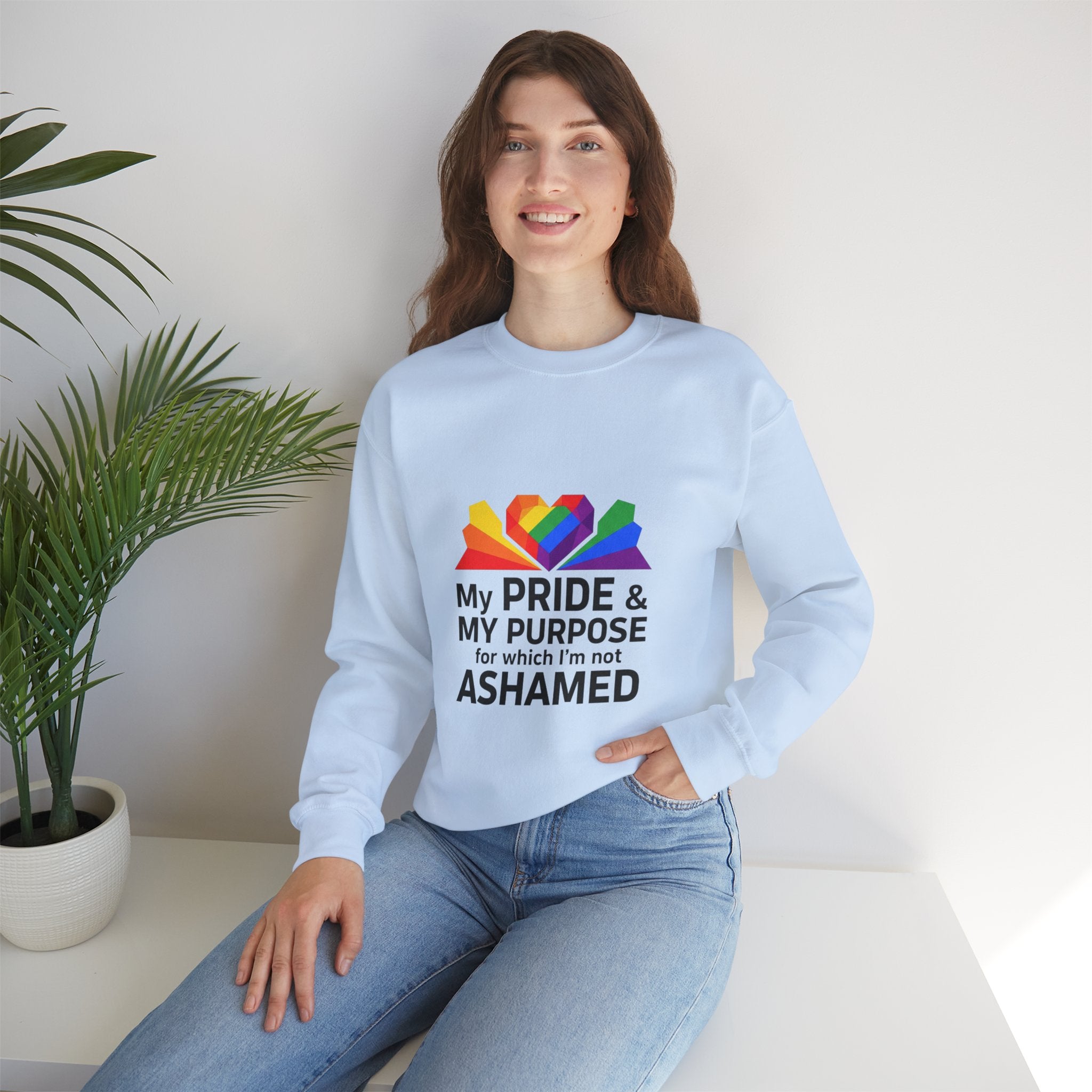My Pride & My Purpose™ Heavy Blend Crewneck Sweatshirt | LGBTQ+ Pride