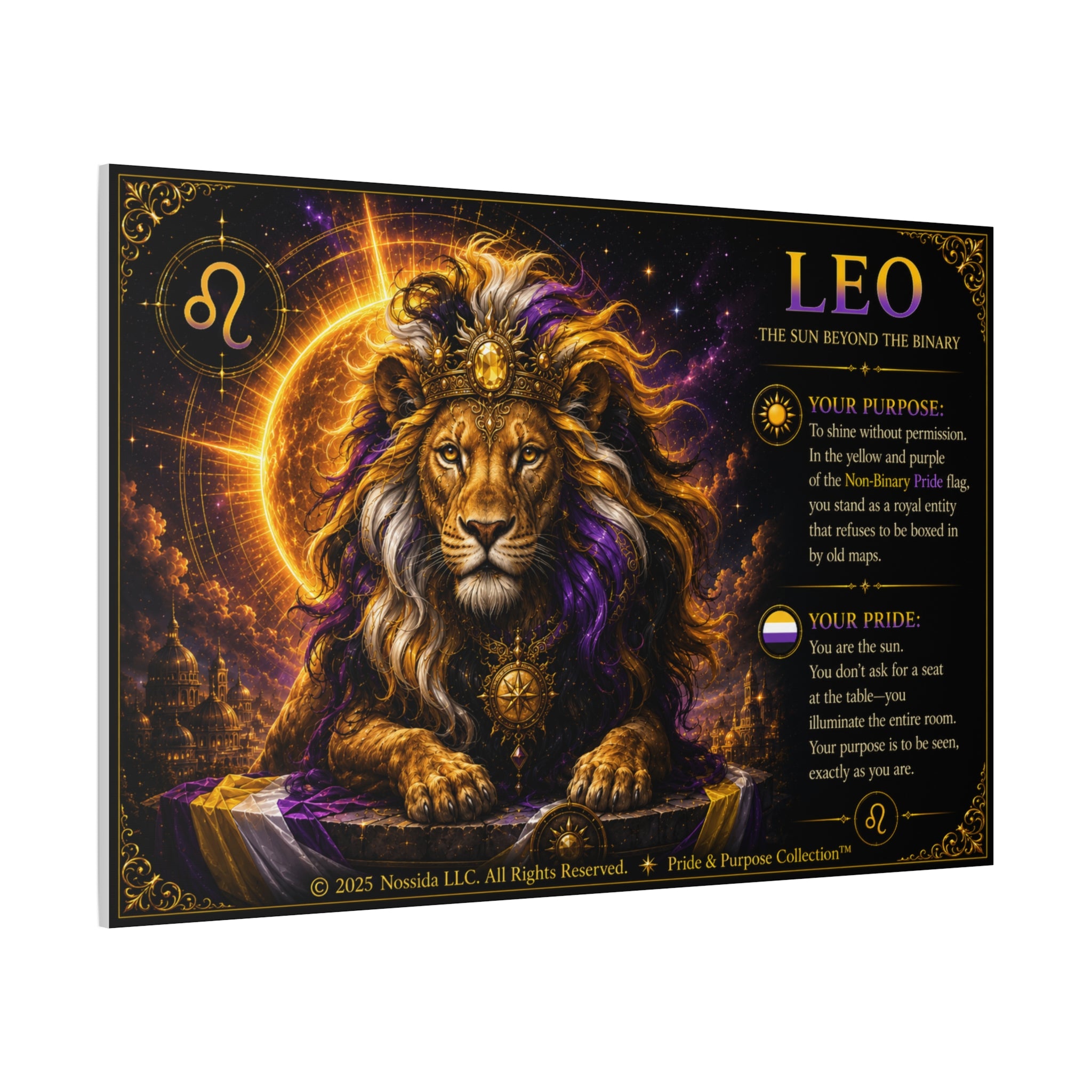 Pride of Birth™ LEO  The Sun Beyond the Binary Matte Canvas Print Wall Art
