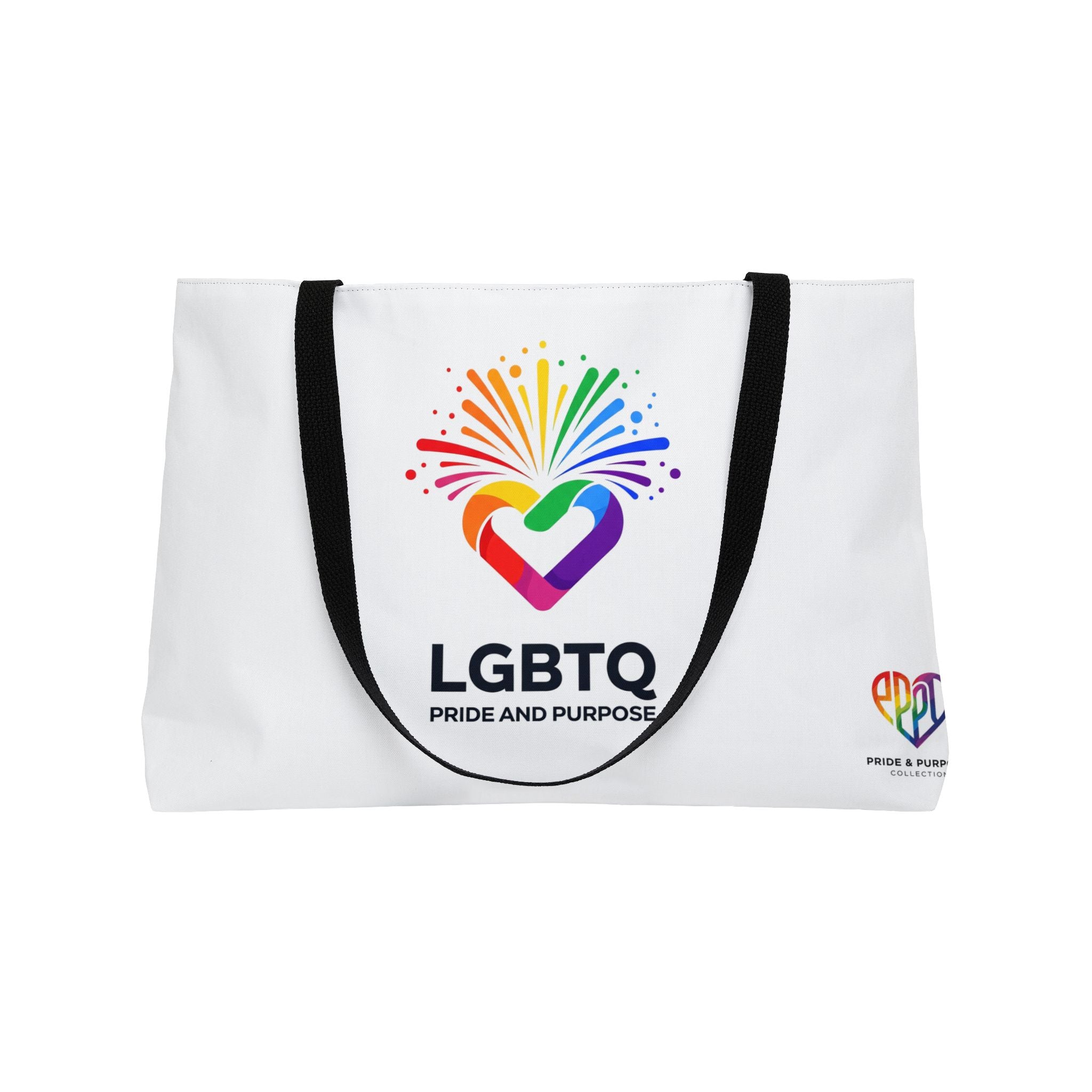 LGBTQ+ Pride & Purpose Fireworks Heart Premium Oversized Tote Bag