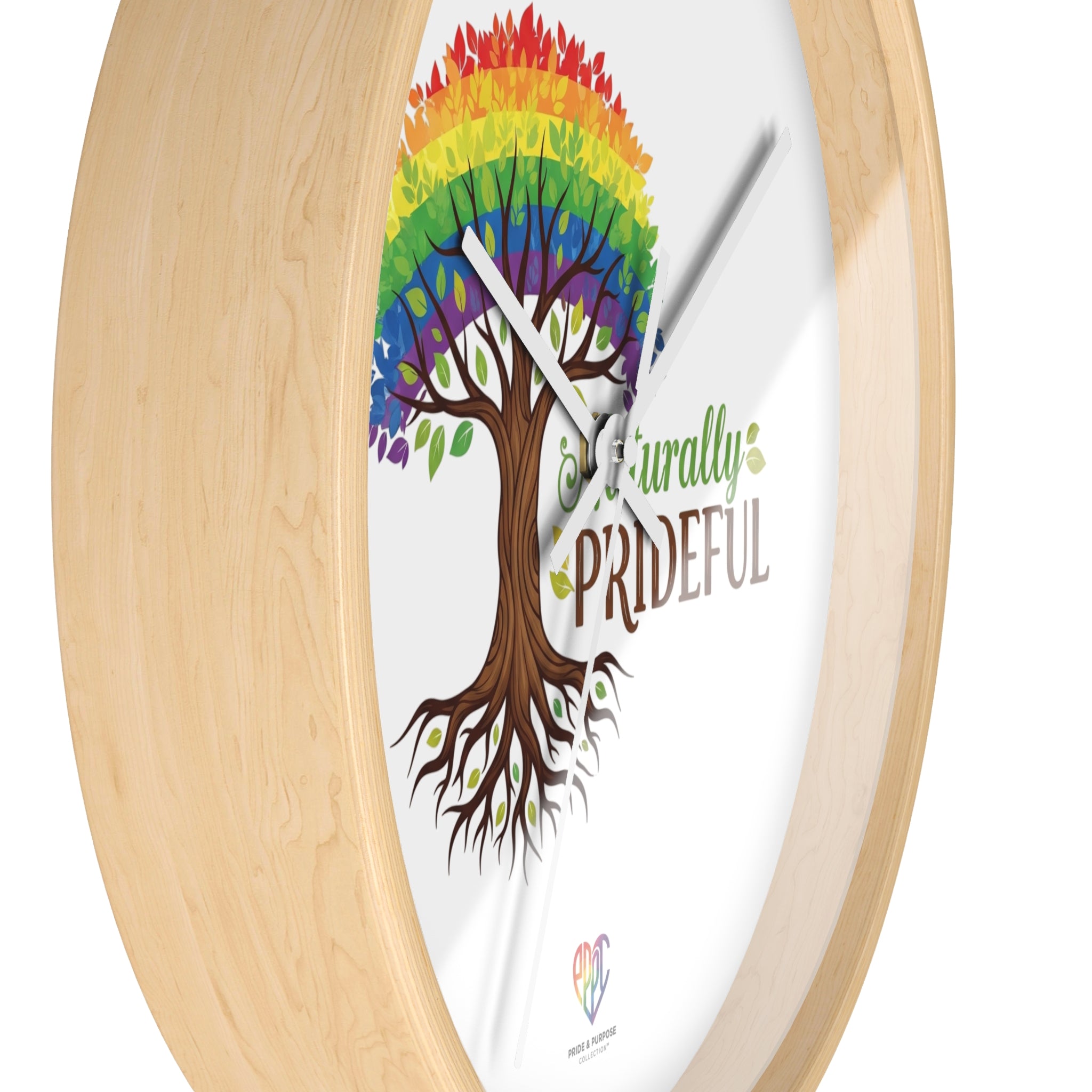 Naturally Prideful™ Rainbow Tree Inspirational Wall Clock