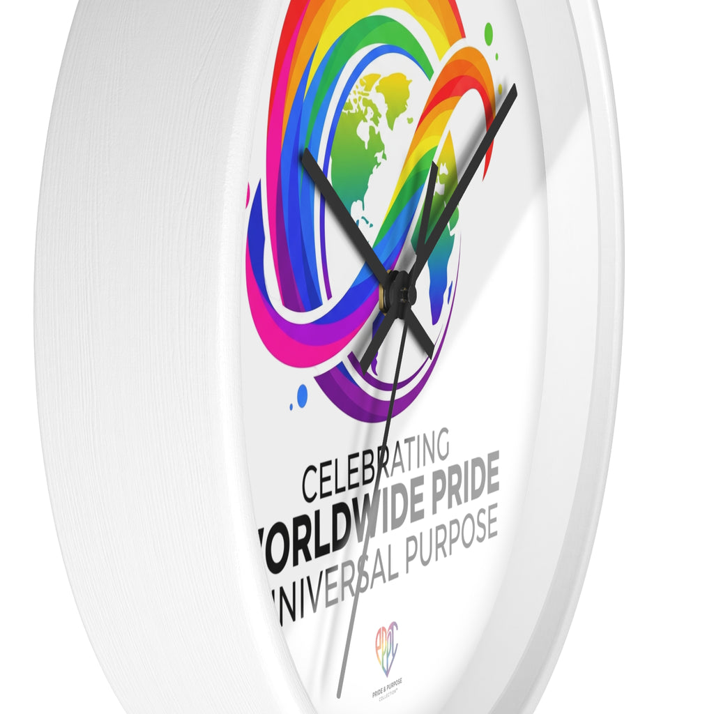 Worldwide Pride™ Rainbow Globe Inspirational Wall Clock | Pride Affirmation