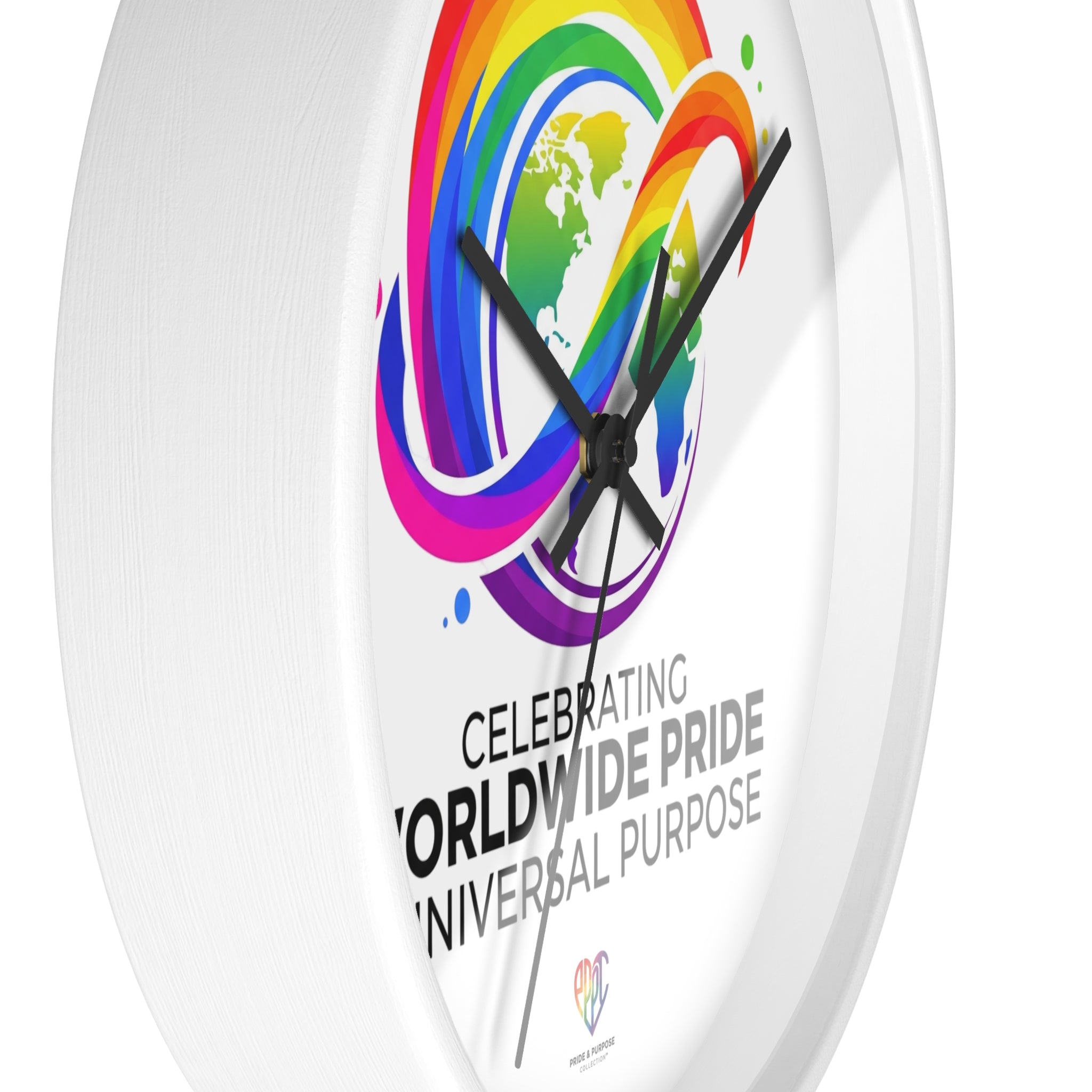 Worldwide Pride™ Rainbow Globe Inspirational Wall Clock | Pride Affirmation