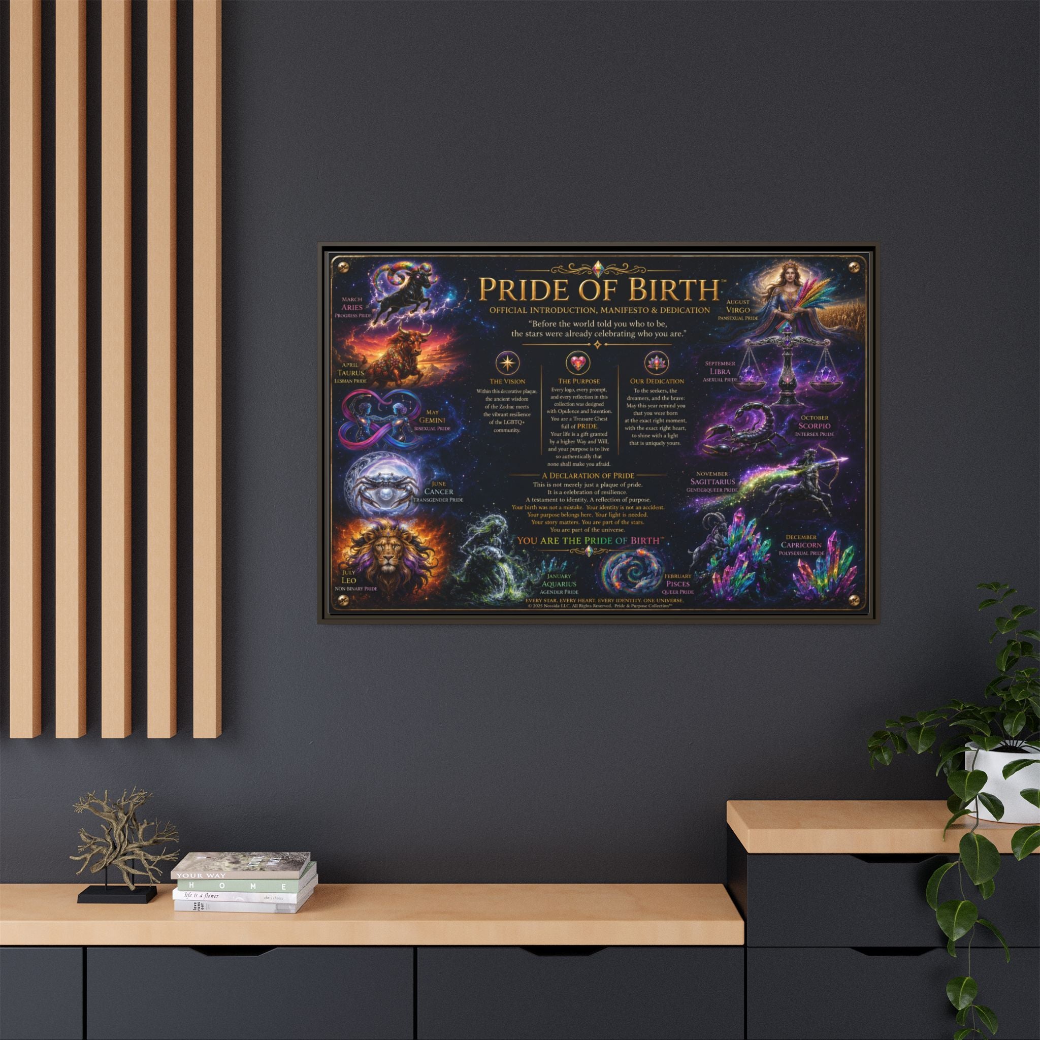 "Pride of Birth™ – Signature Legacy Canvas"™  Matte Canvas Framed Art