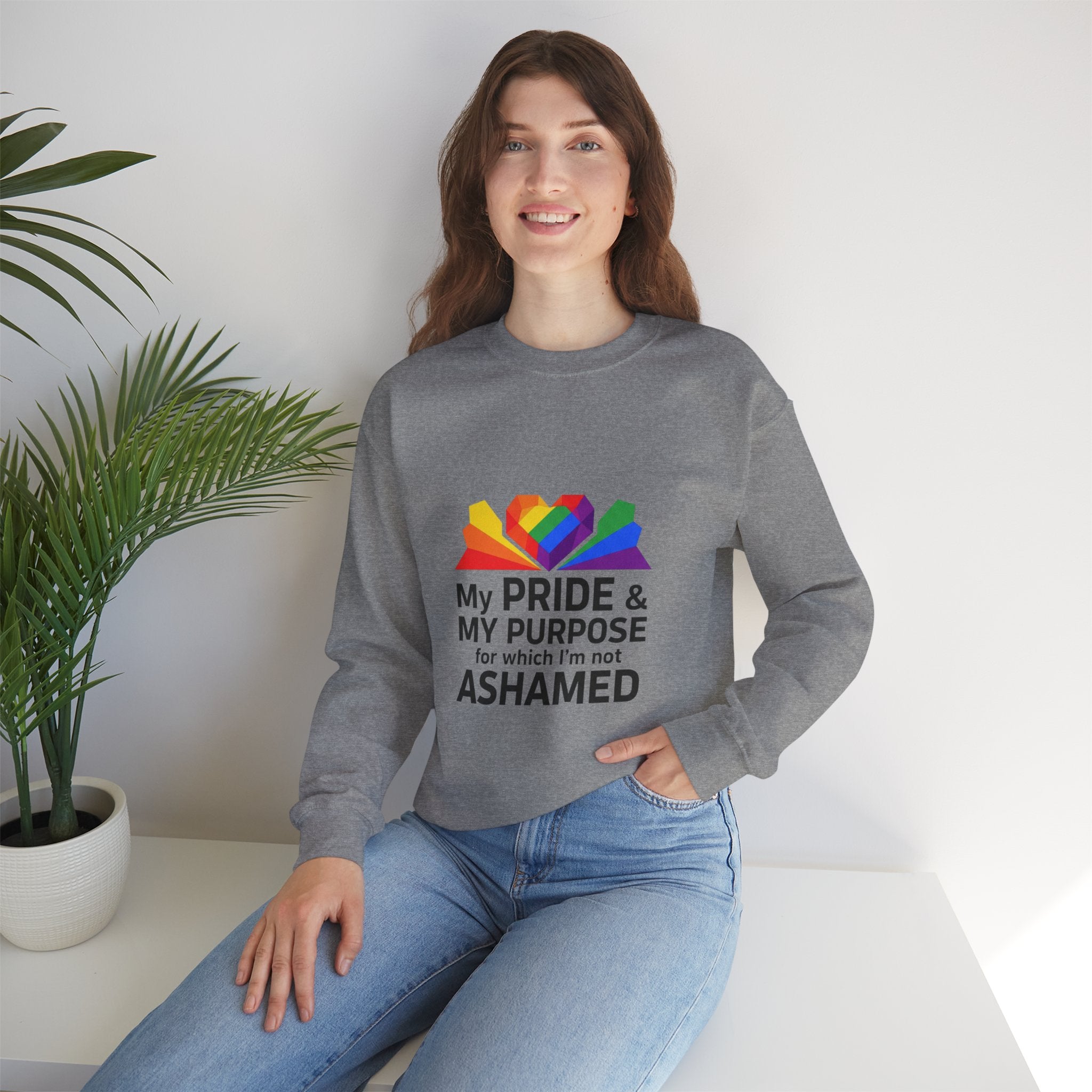 My Pride & My Purpose™ Heavy Blend Crewneck Sweatshirt | LGBTQ+ Pride