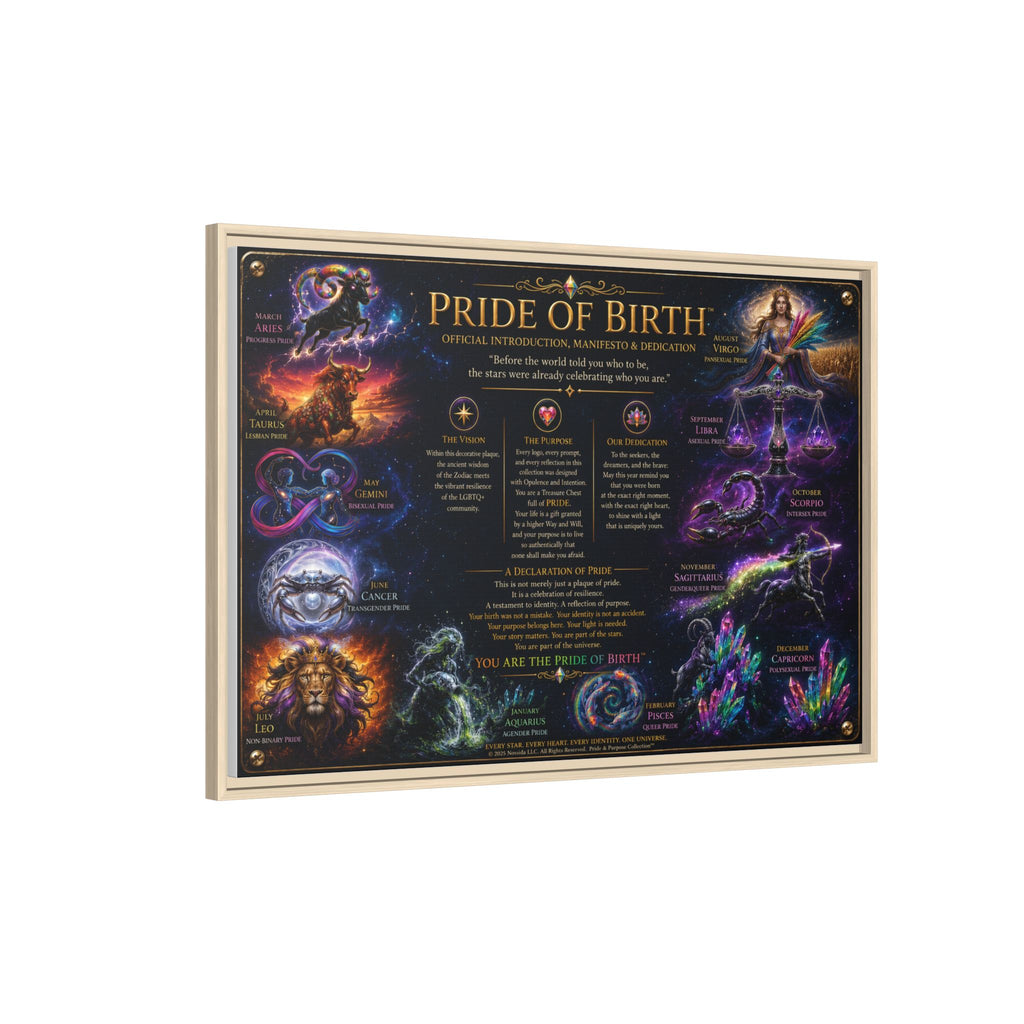 "Pride of Birth™ – Signature Legacy Canvas"™  Matte Canvas Framed Art