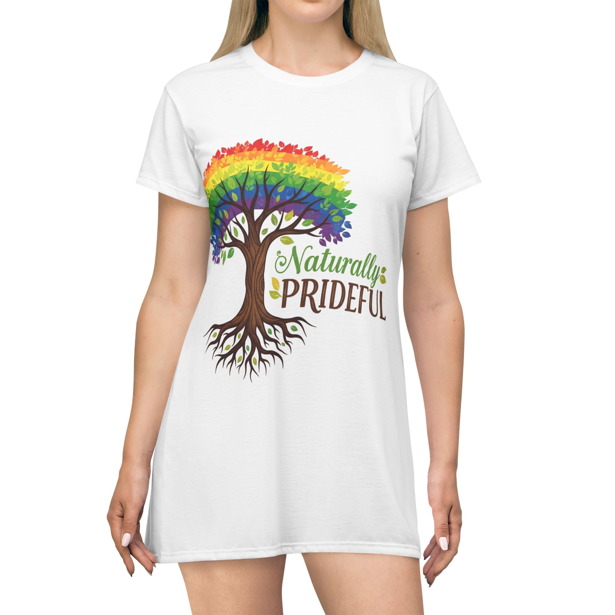 Naturally Prideful™ Premium T-Shirt Dress | Pride Affirmation