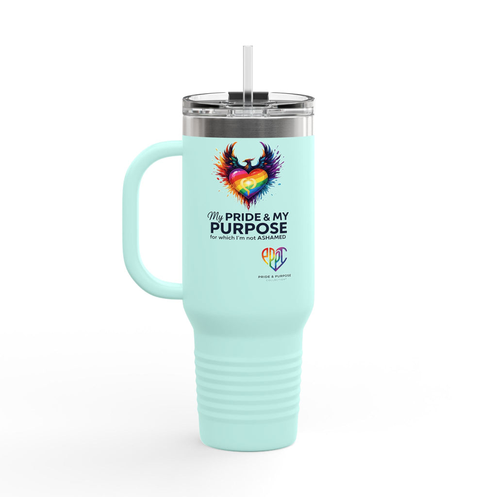 My Pride & My Purpose™ 40oz Insulated Travel Mug with Handle | LGBTQ+ Pride