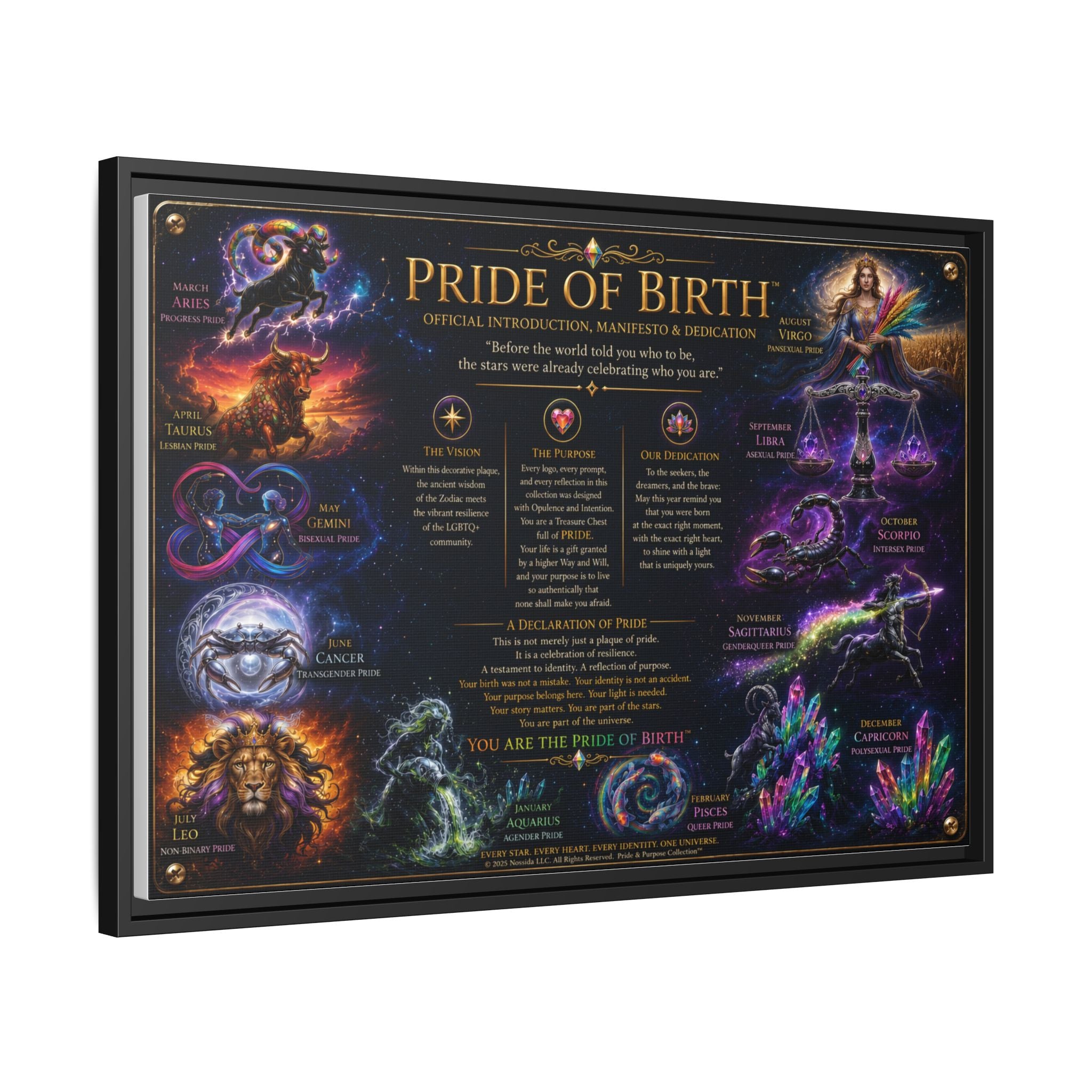 "Pride of Birth™ – Signature Legacy Canvas"™  Matte Canvas Framed Art