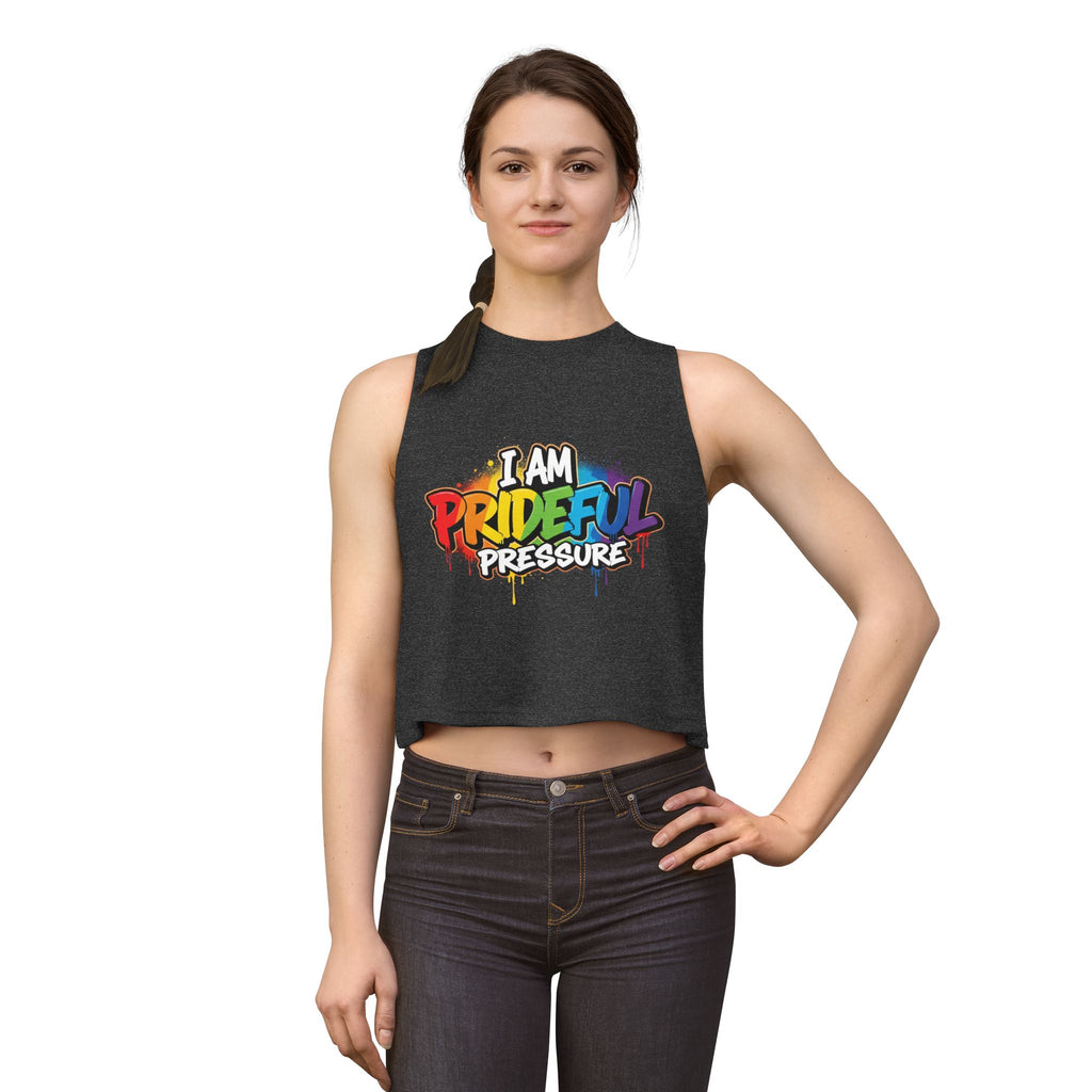 I Am Prideful Pressure™ Women's Festival Crop Tank | LGBTQ+ Pride Apparel