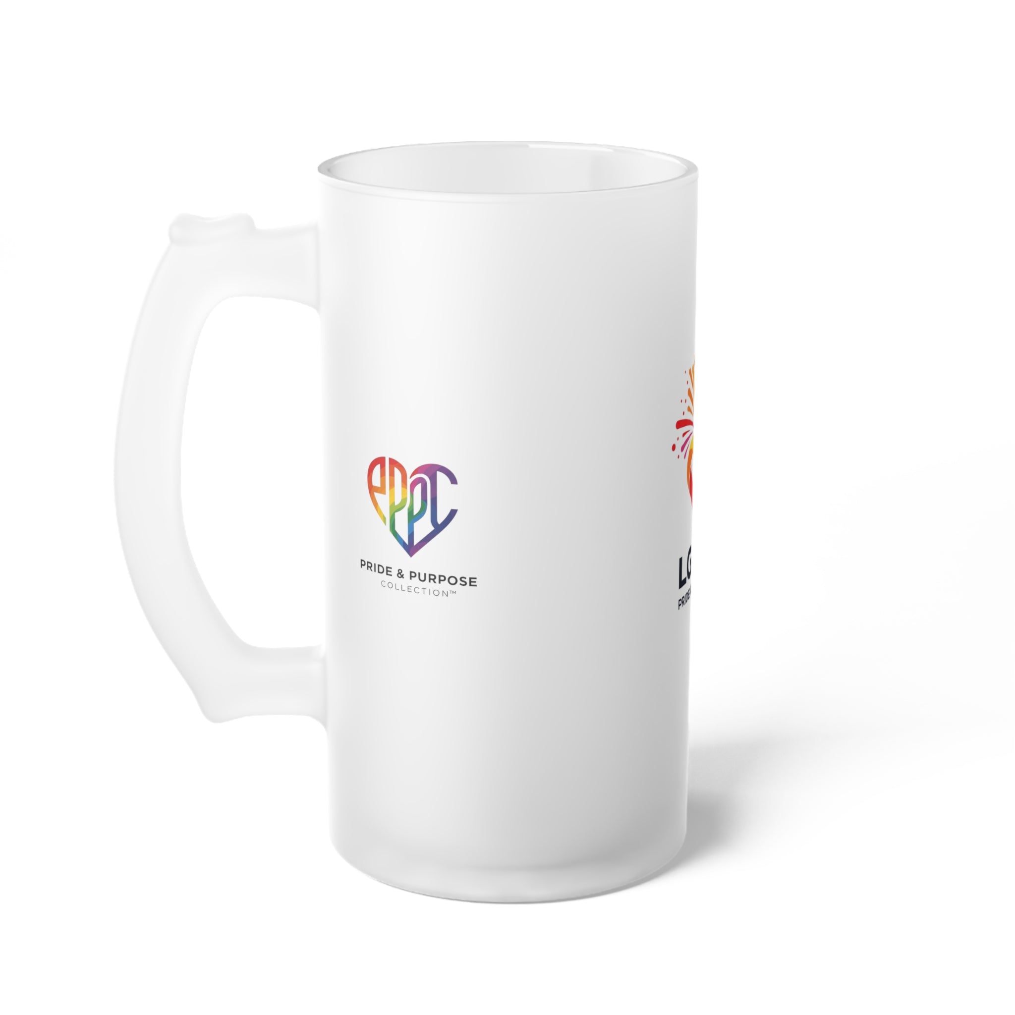 LGBTQ Pride and Purpose™ Frosted Glass Beer Mug | LGBTQ+ Drinkware