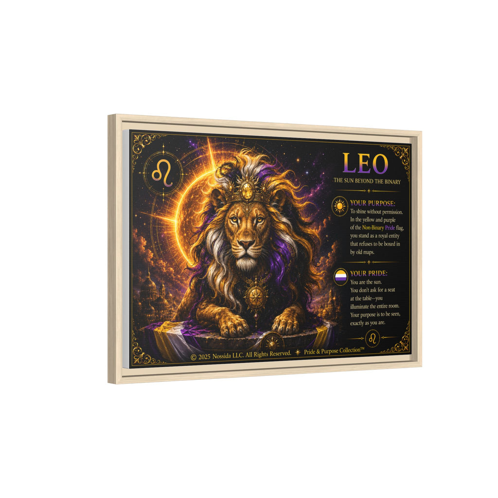 Pride of Birth™ LEO  The Sun Beyond the Binary  Framed Matte Canvas Wall Art