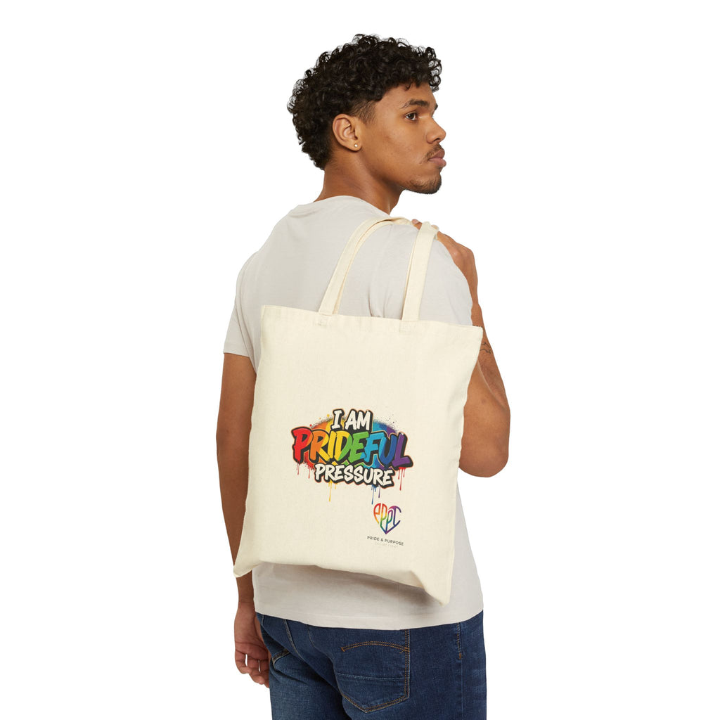 I Am Prideful Pressure™ Premium Cotton Canvas Tote Bag | Pride Affirmation