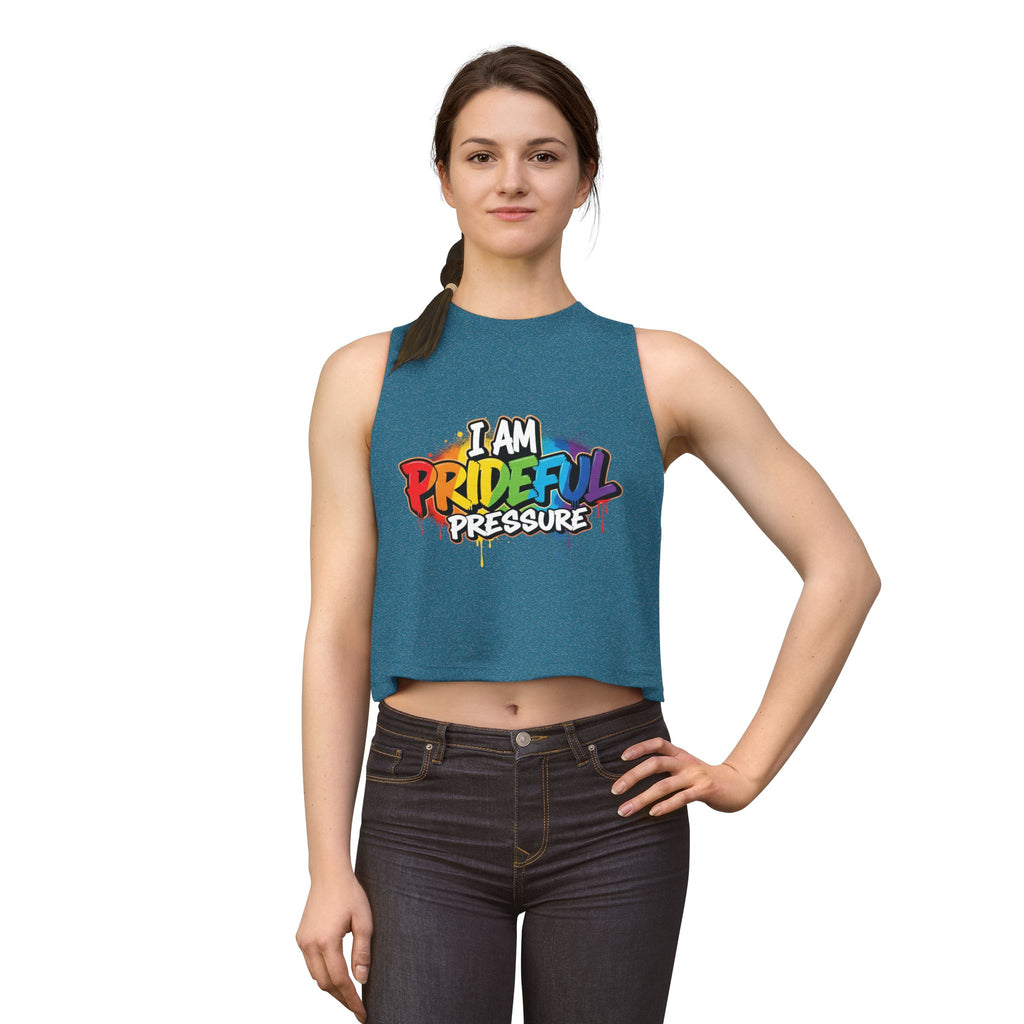 I Am Prideful Pressure™ Women's Festival Crop Tank | LGBTQ+ Pride Apparel