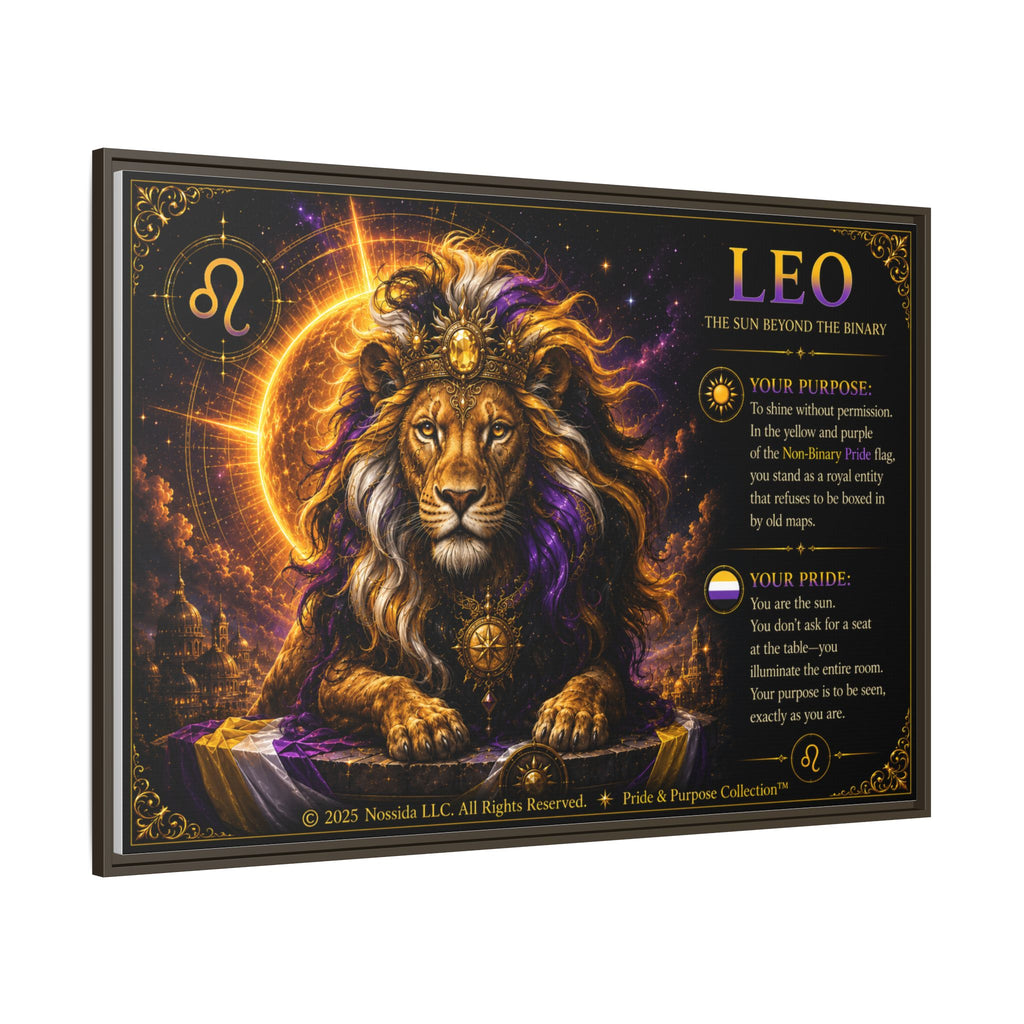 Pride of Birth™ LEO  The Sun Beyond the Binary  Framed Matte Canvas Wall Art