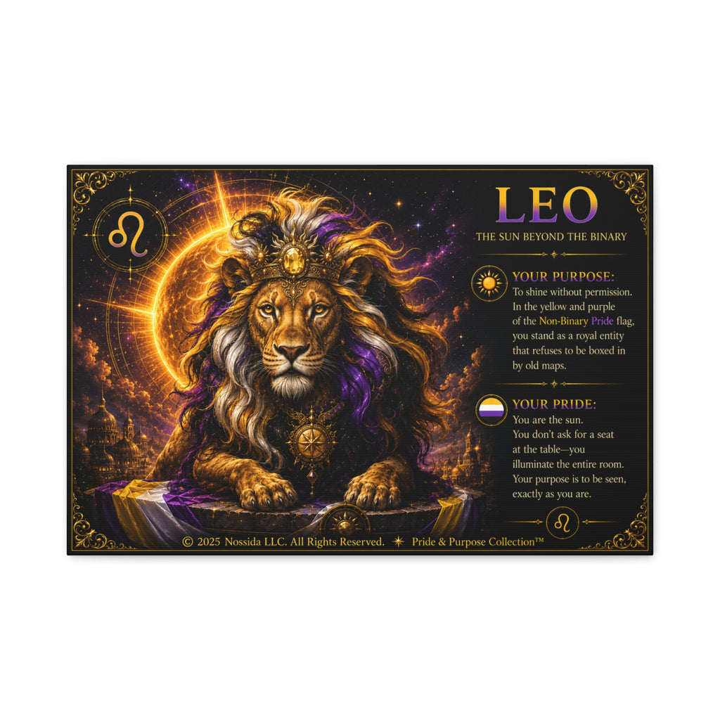Celestial Edition Pride of Birth™ LEO The Sun Beyond the Binary Matte Canvas Print Wall Art