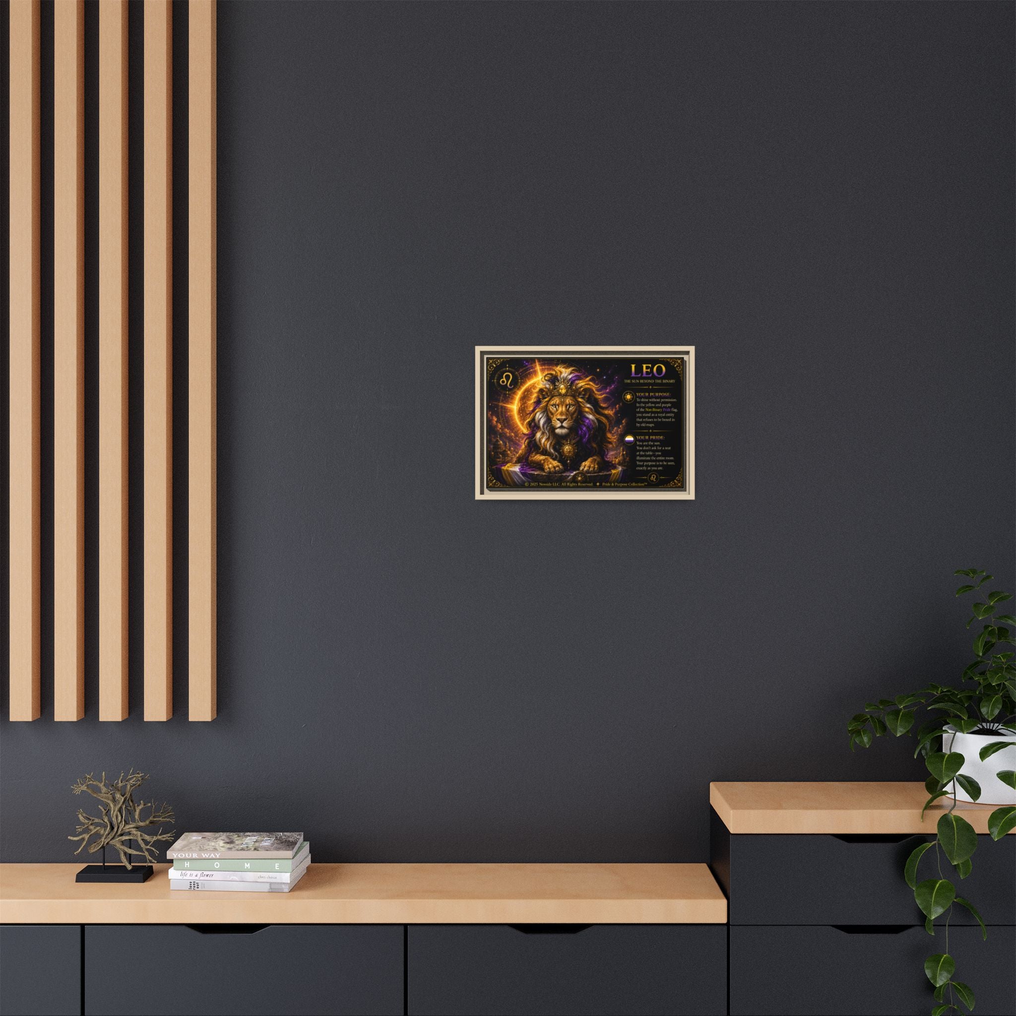 Pride of Birth™ LEO  The Sun Beyond the Binary  Framed Matte Canvas Wall Art