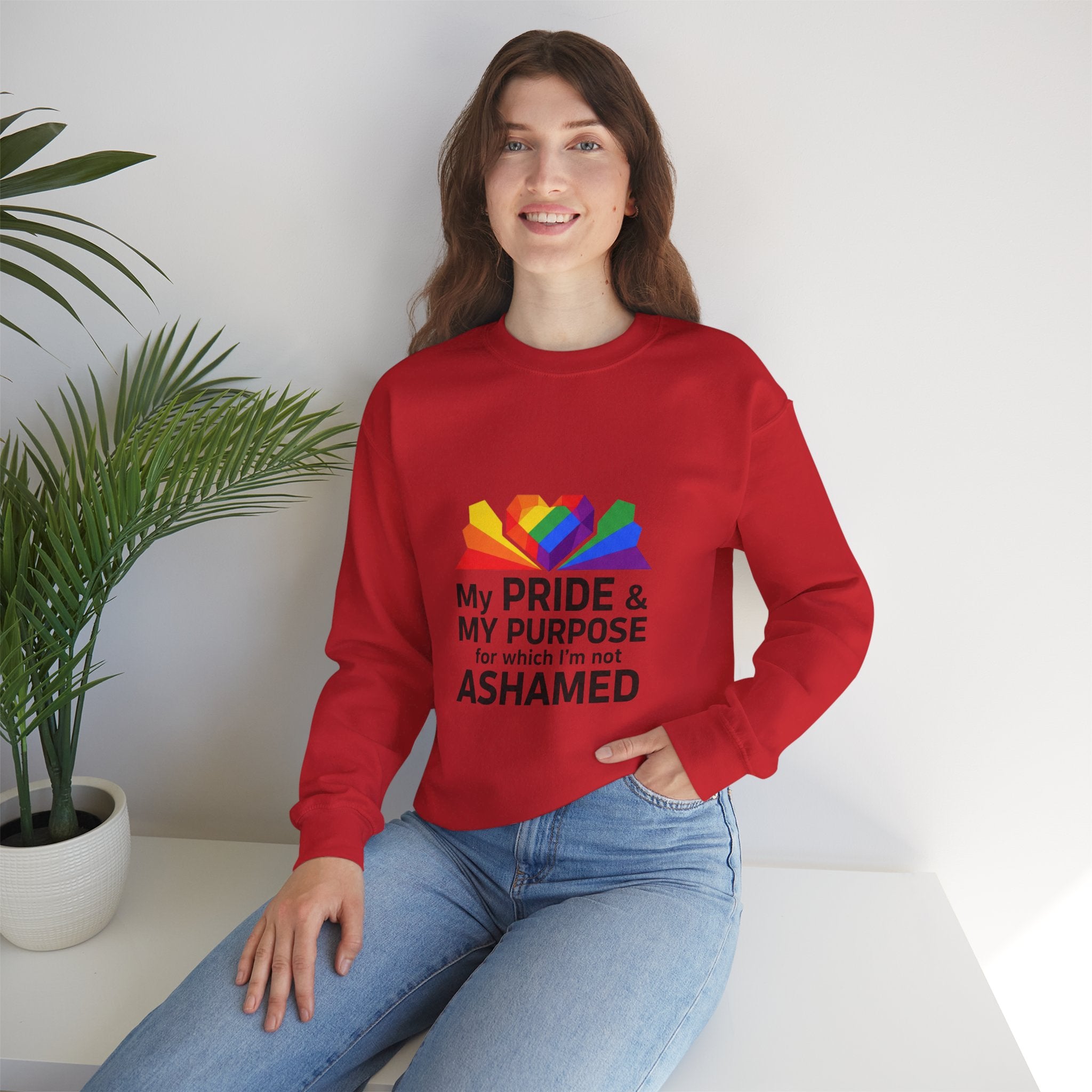 My Pride & My Purpose™ Heavy Blend Crewneck Sweatshirt | LGBTQ+ Pride
