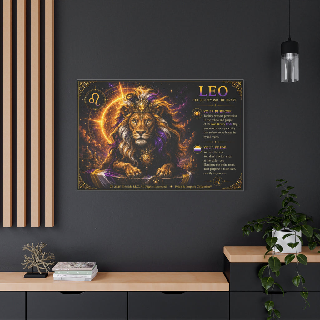 Pride of Birth™ LEO  The Sun Beyond the Binary Matte Canvas Print Wall Art