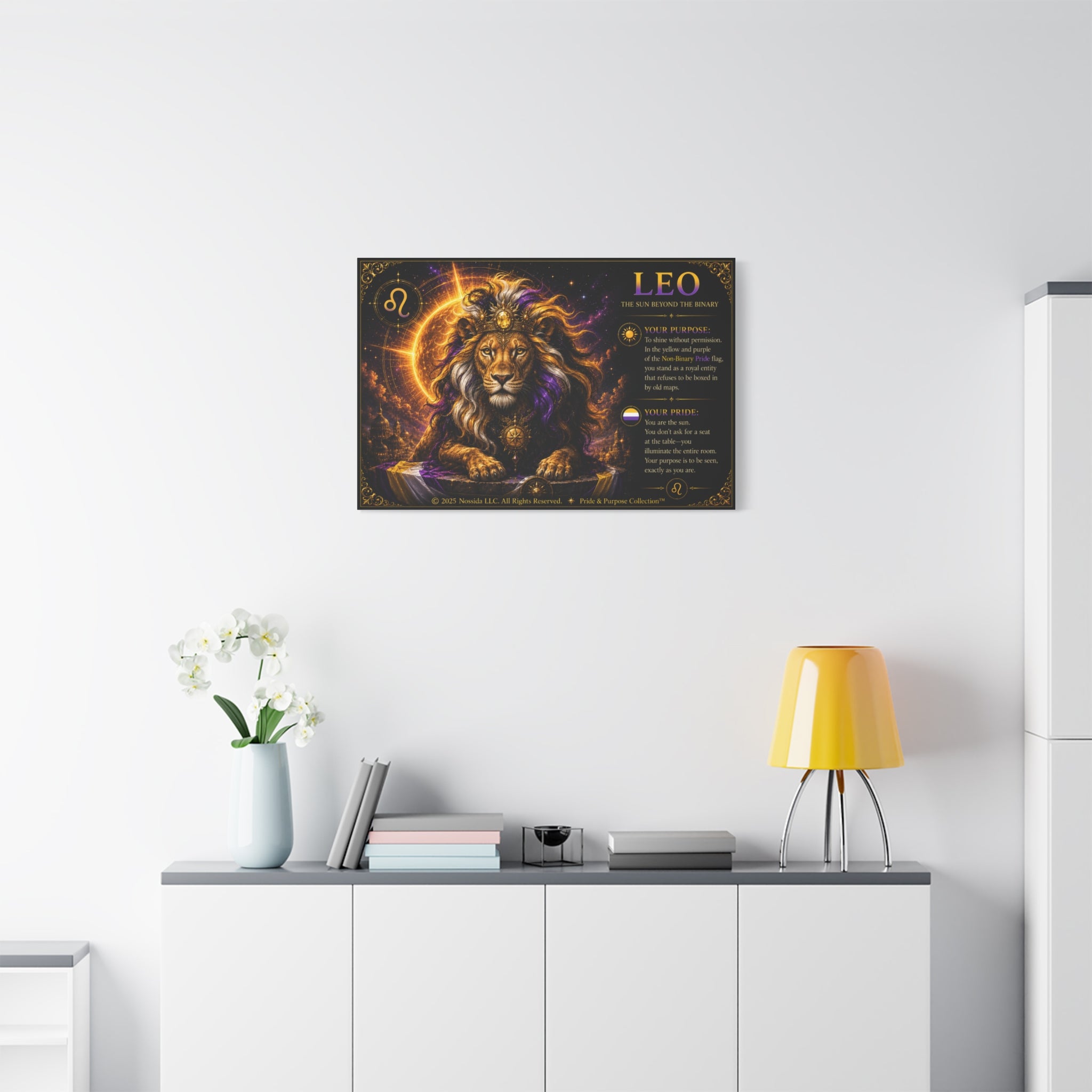 Pride of Birth™ LEO  The Sun Beyond the Binary Matte Canvas Print Wall Art