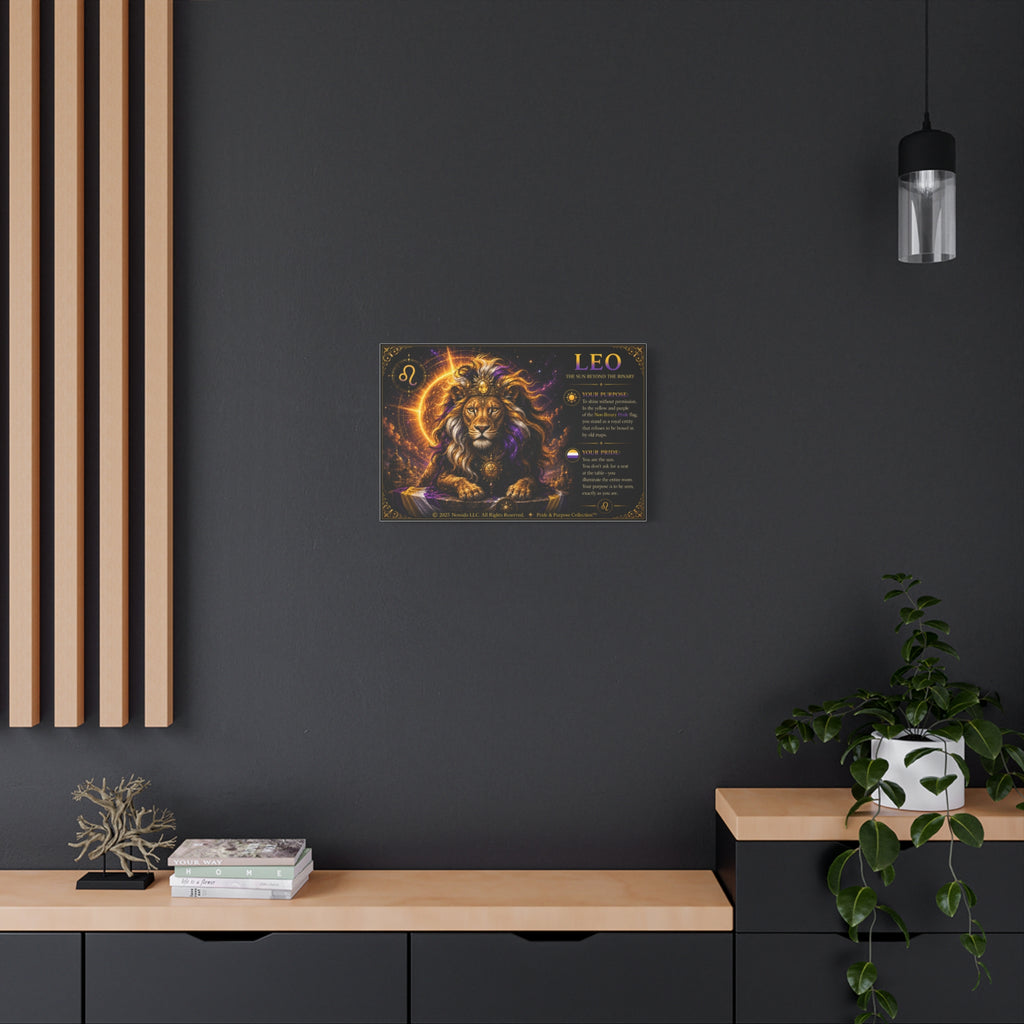 Pride of Birth™ LEO  The Sun Beyond the Binary Matte Canvas Print Wall Art