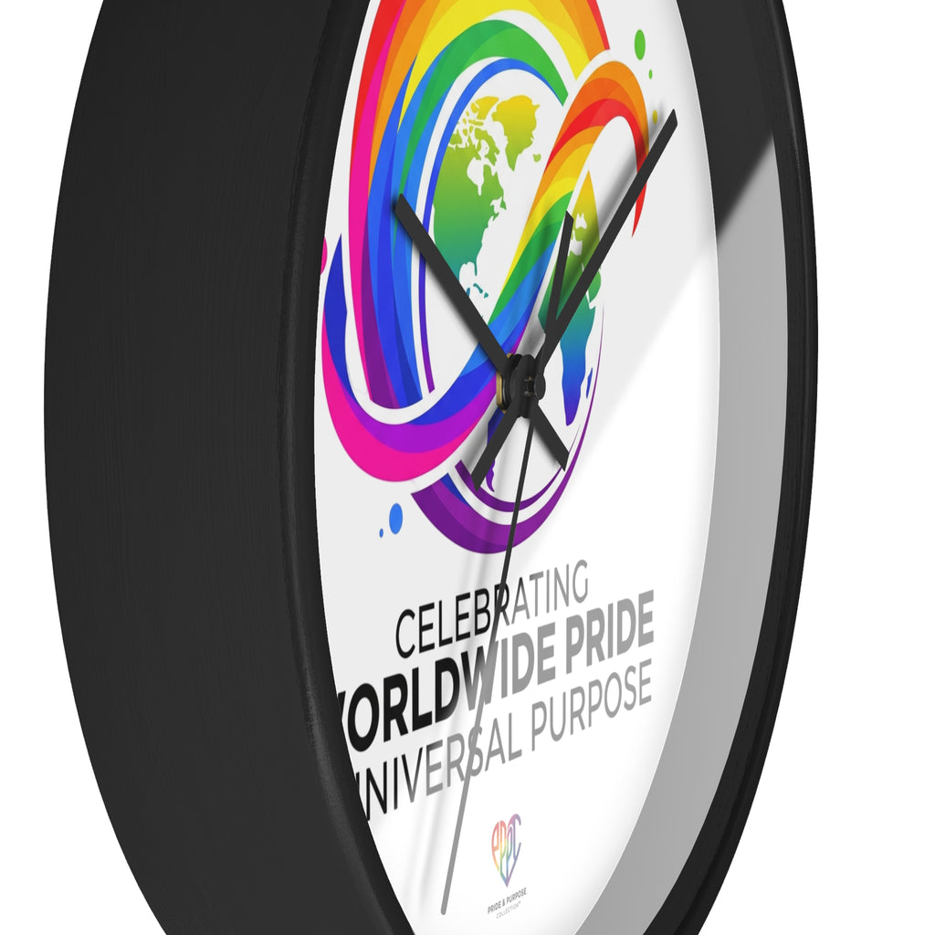 Worldwide Pride™ Rainbow Globe Inspirational Wall Clock | Pride Affirmation