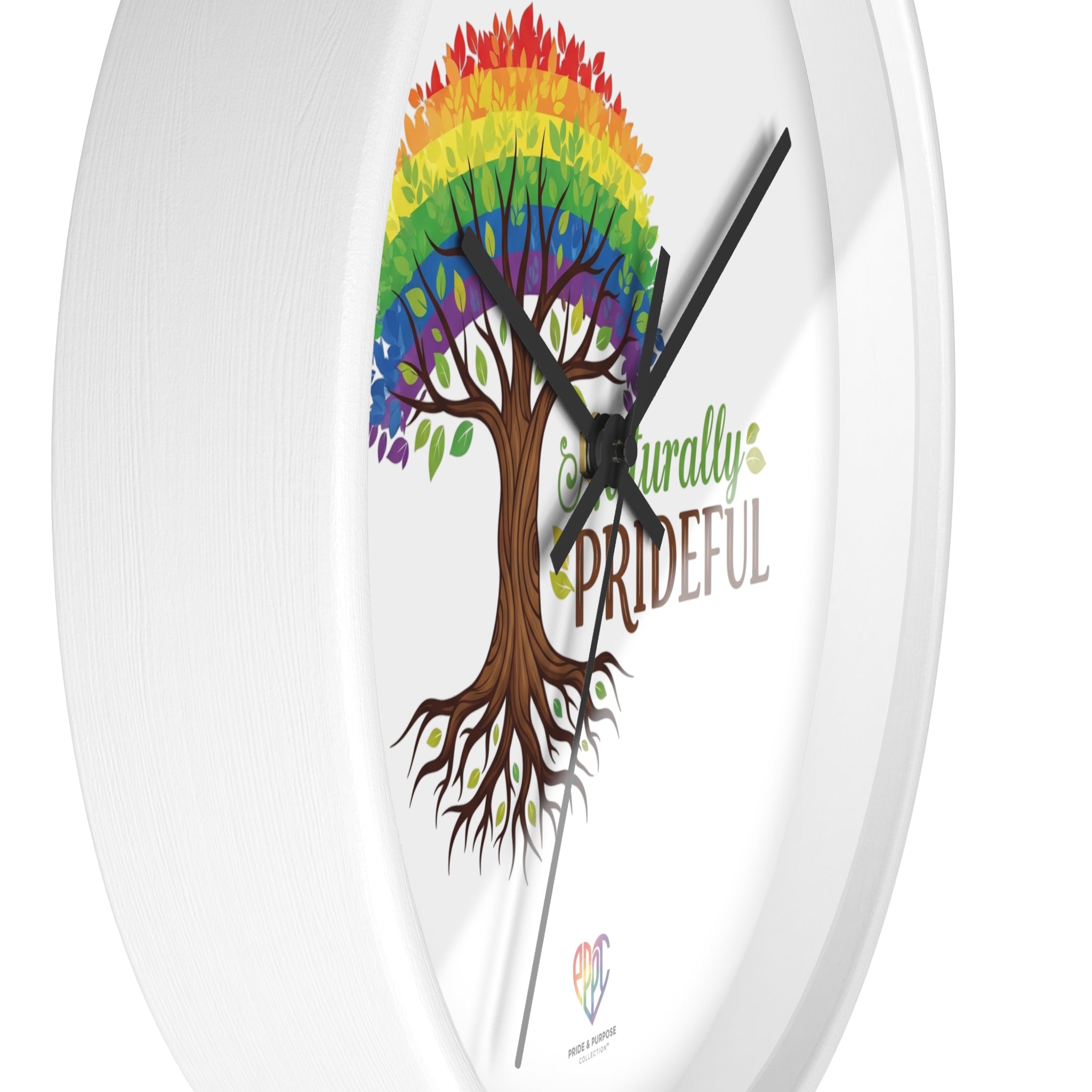 Naturally Prideful™ Rainbow Tree Inspirational Wall Clock