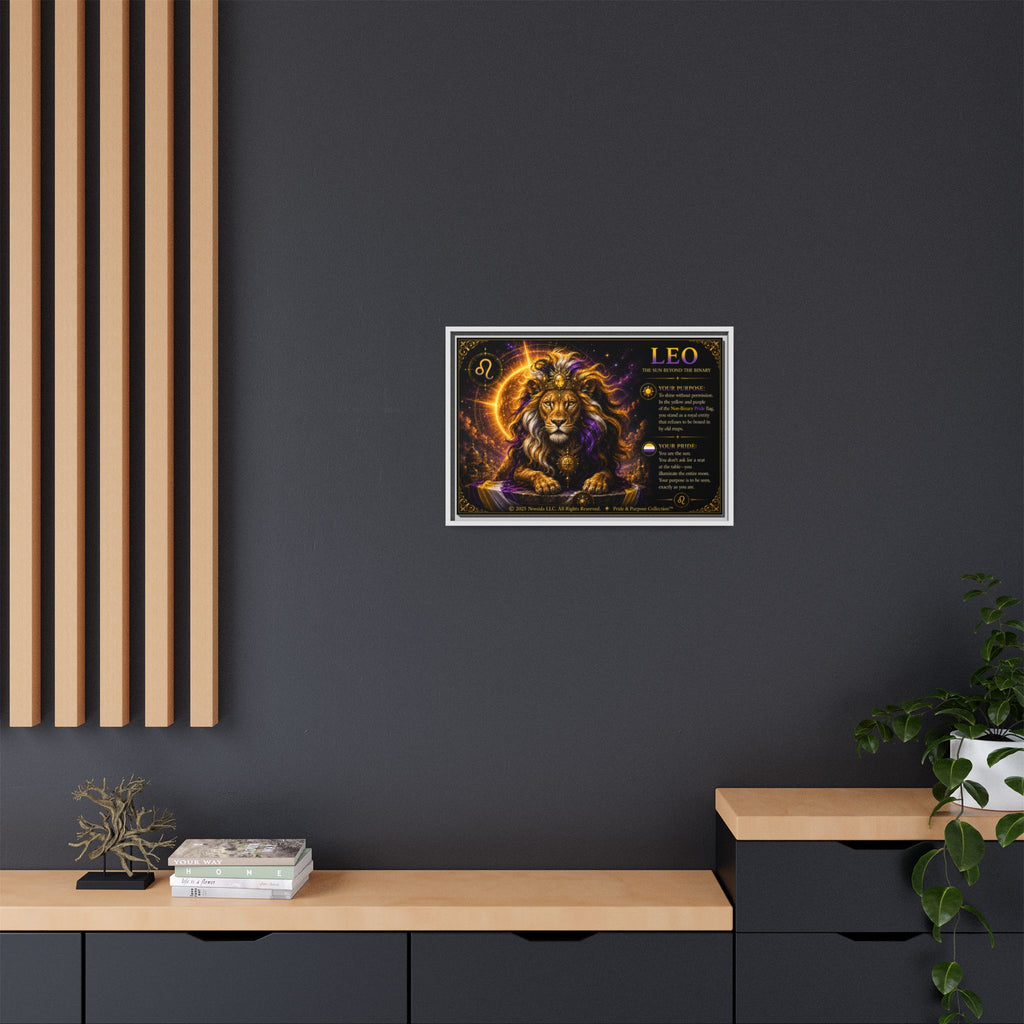 Pride of Birth™ LEO  The Sun Beyond the Binary  Framed Matte Canvas Wall Art