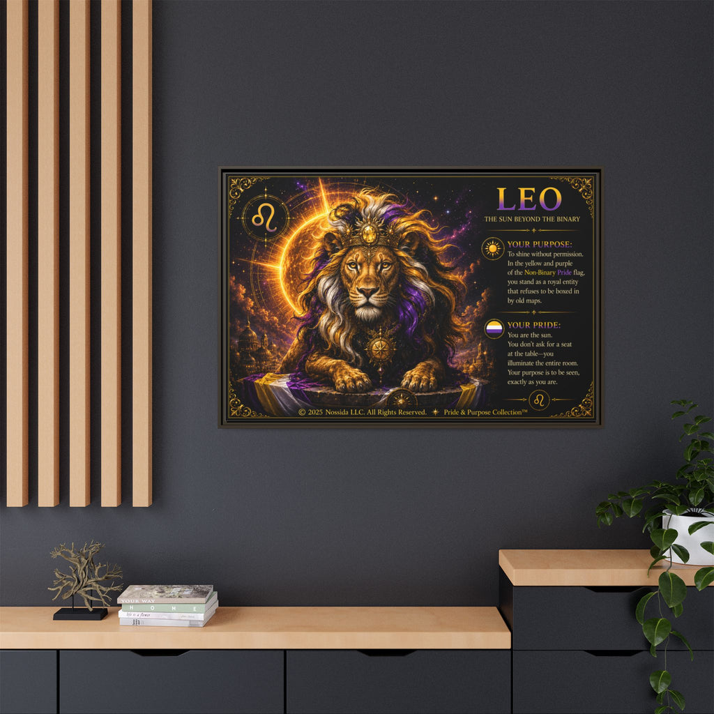 Pride of Birth™ LEO  The Sun Beyond the Binary  Framed Matte Canvas Wall Art
