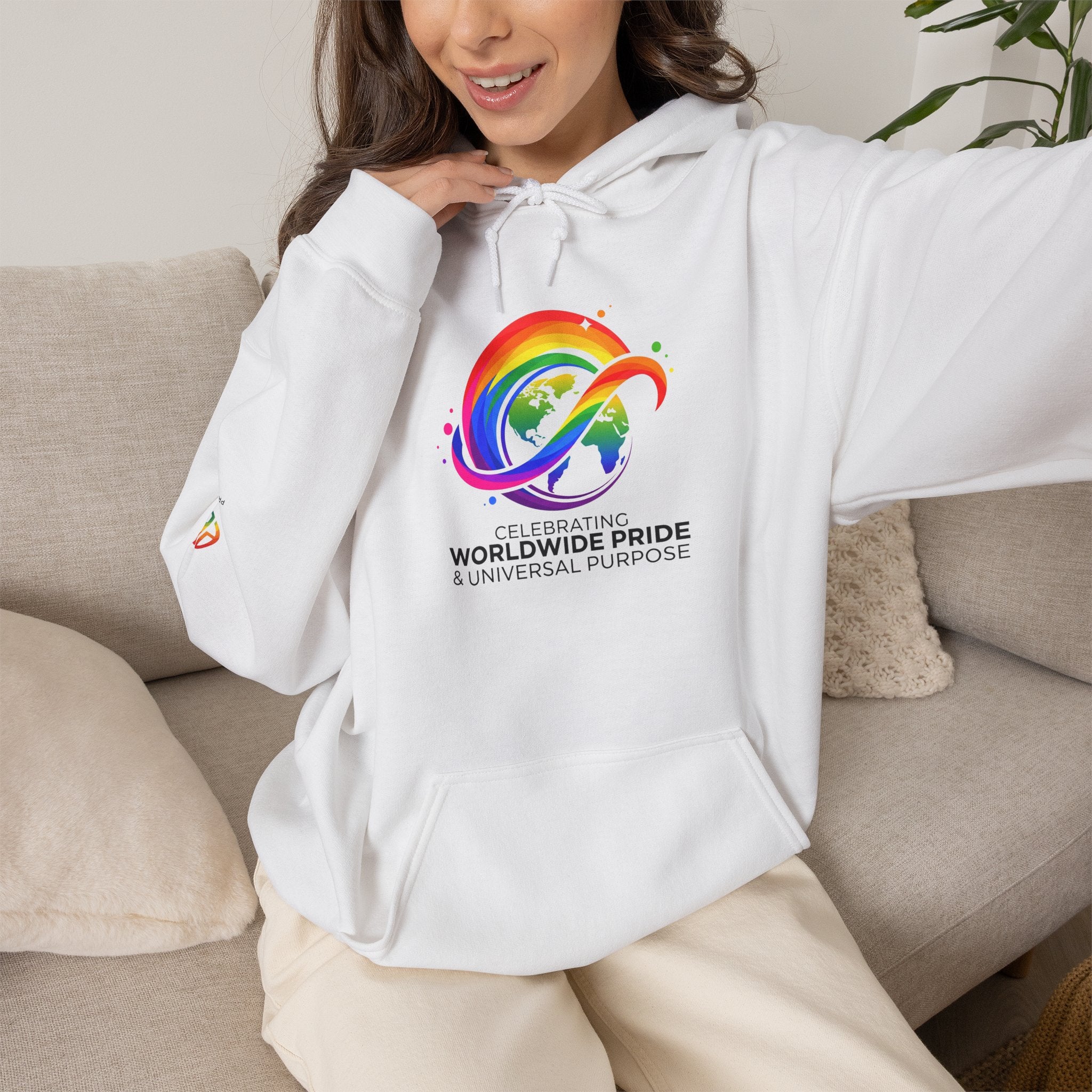 Celebrating Worldwide Pride & Universal Purpose™ Heavy Blend Hoodie | Pride Affirmation
