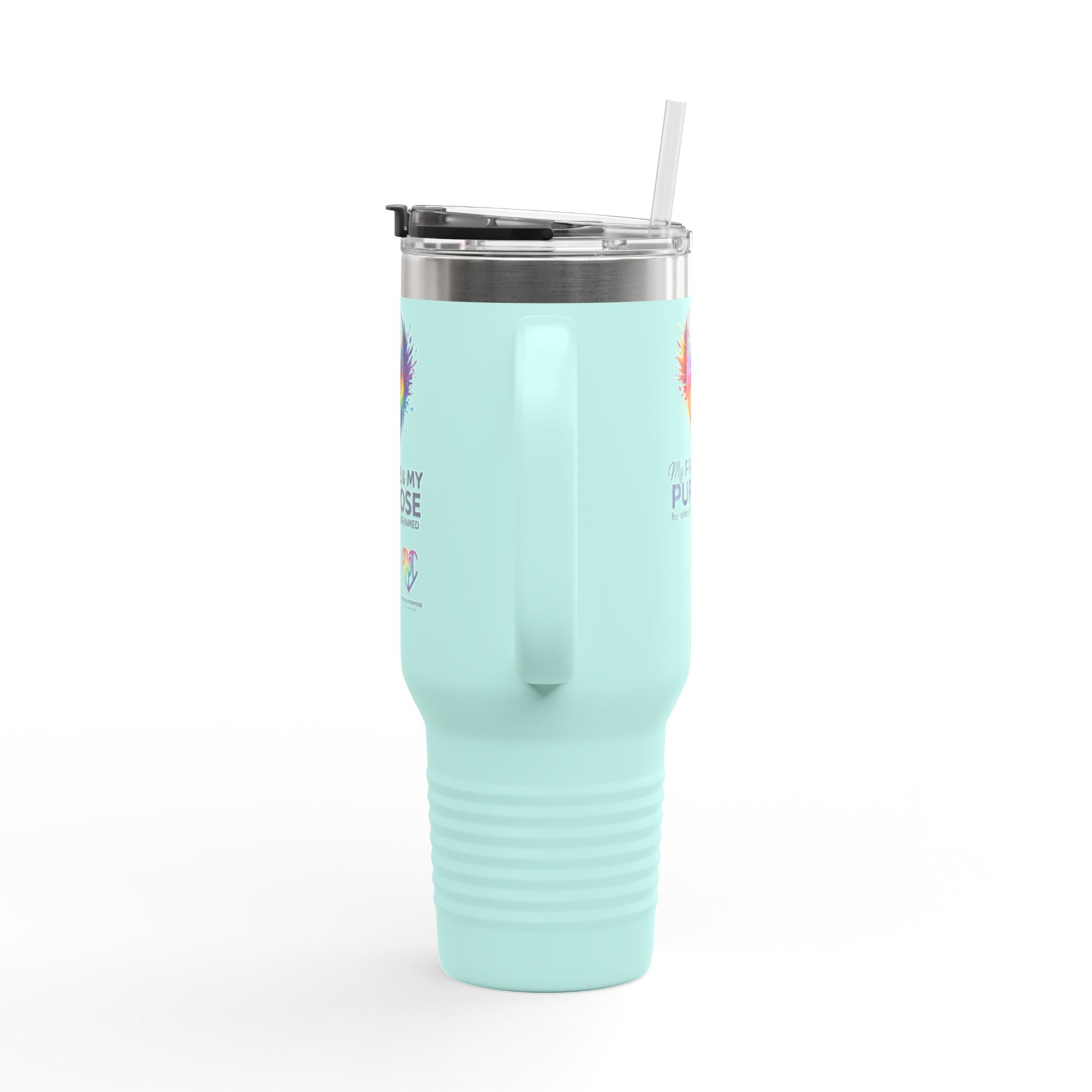 My Pride & My Purpose™ 40oz Insulated Travel Mug with Handle | LGBTQ+ Pride