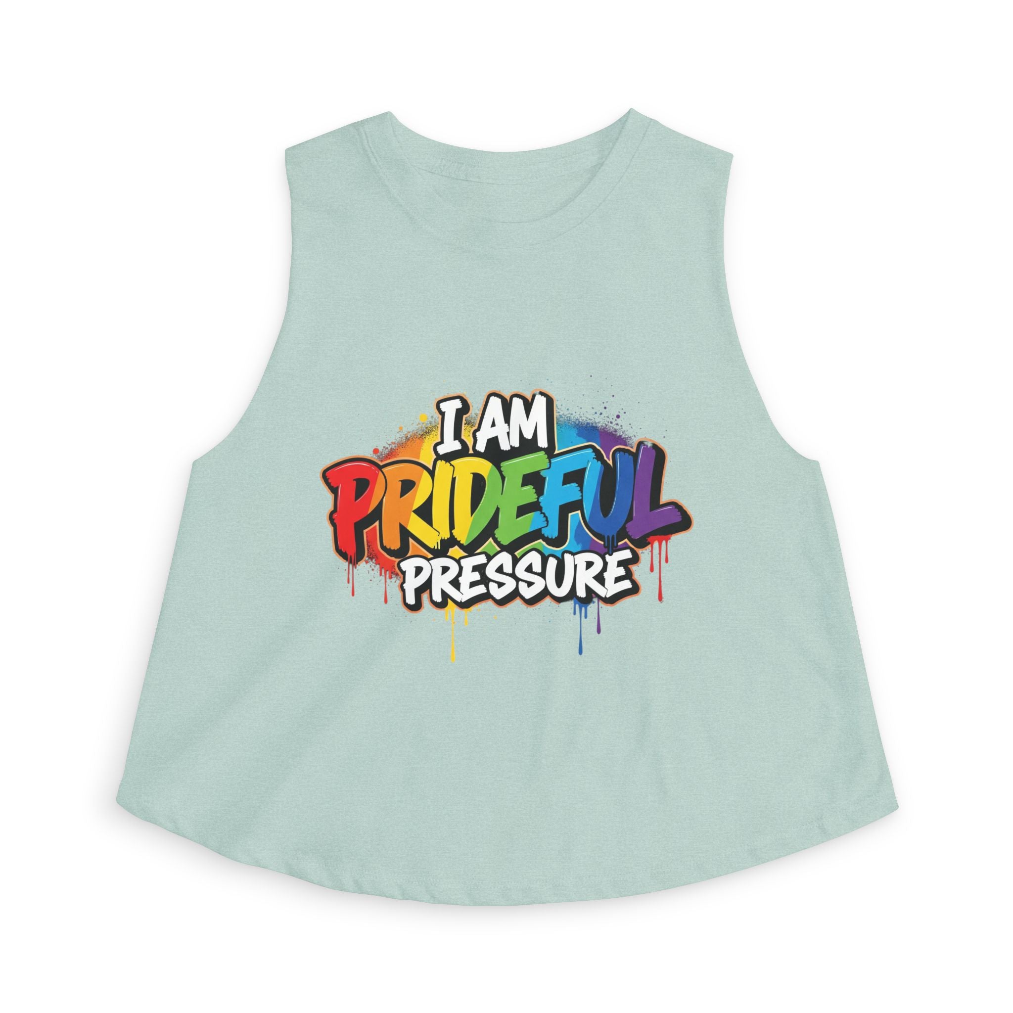 I Am Prideful Pressure™ Women's Festival Crop Tank | LGBTQ+ Pride Apparel