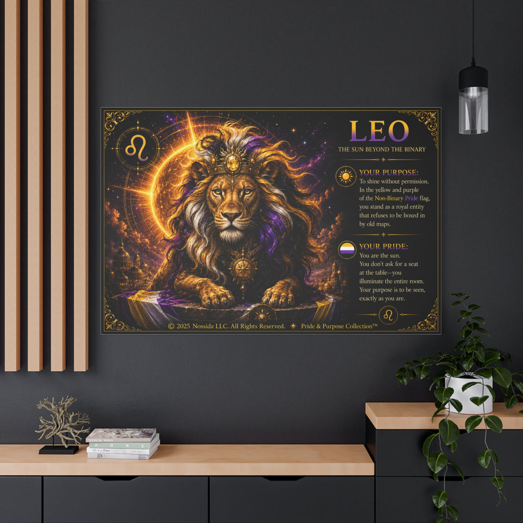 Pride of Birth™ LEO  The Sun Beyond the Binary Matte Canvas Print Wall Art