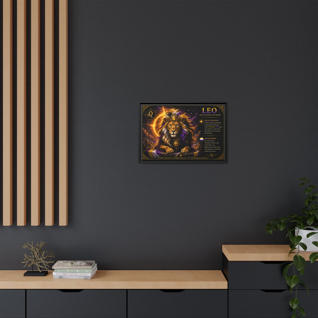 Pride of Birth™ LEO  The Sun Beyond the Binary  Framed Matte Canvas Wall Art