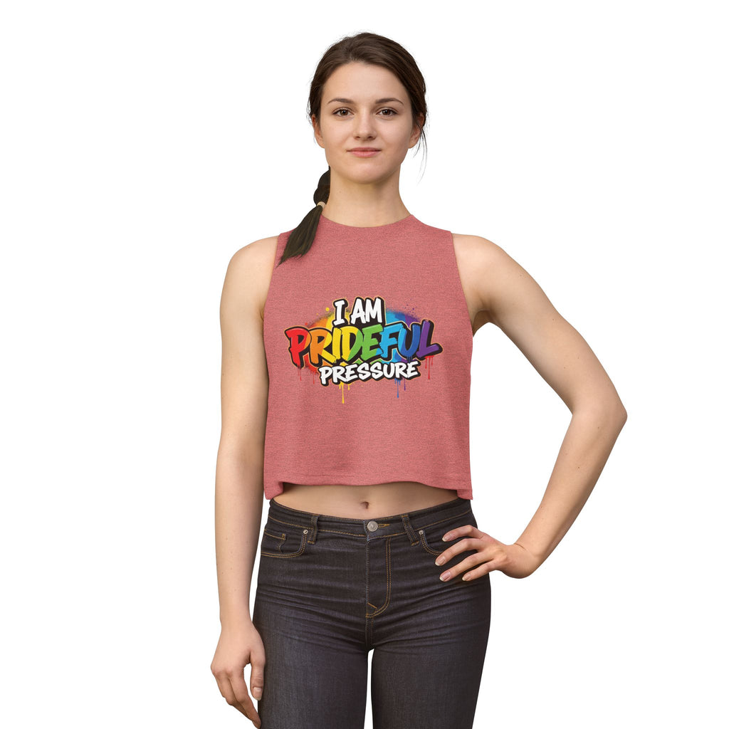 I Am Prideful Pressure™ Women's Festival Crop Tank | LGBTQ+ Pride Apparel