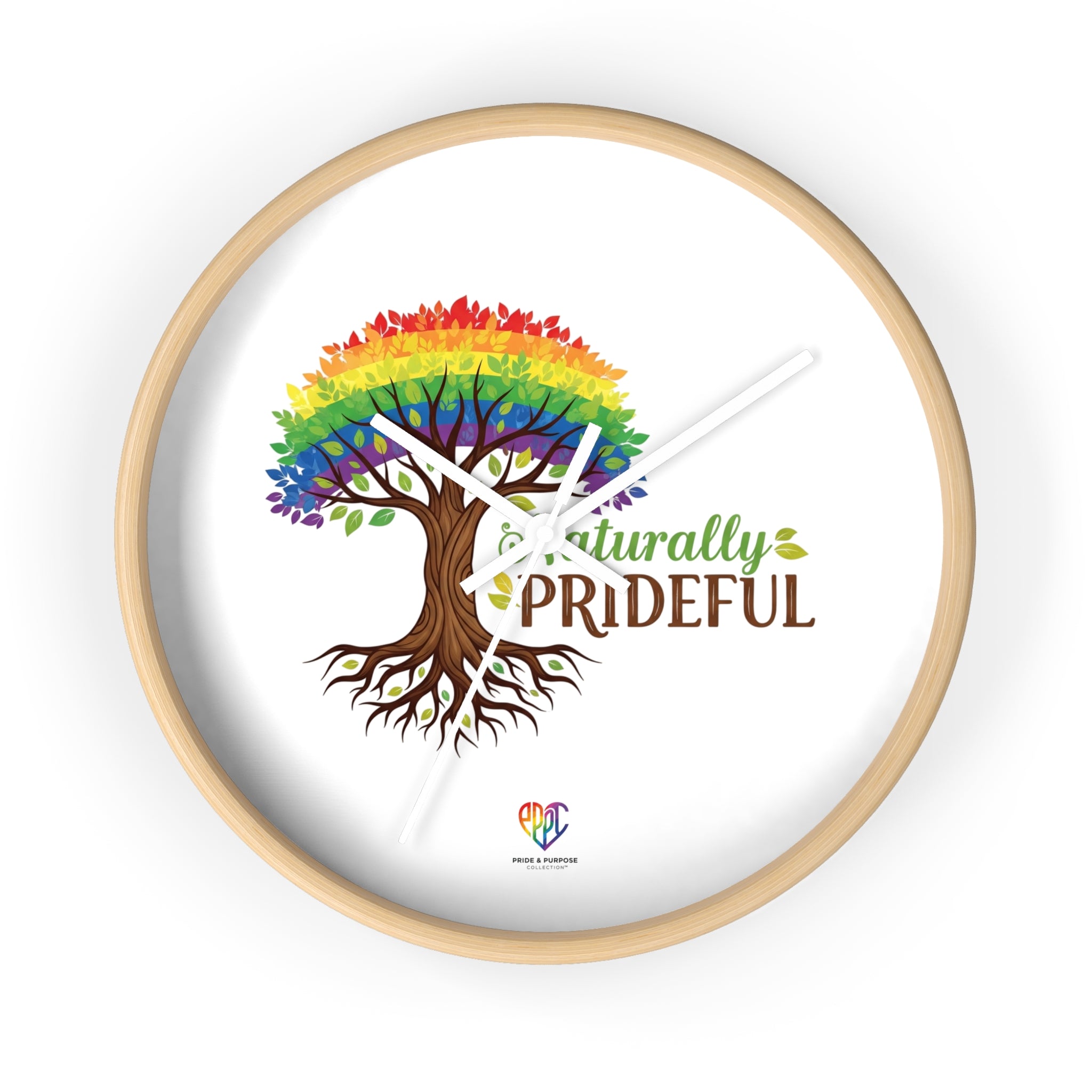 Naturally Prideful™ Rainbow Tree Inspirational Wall Clock