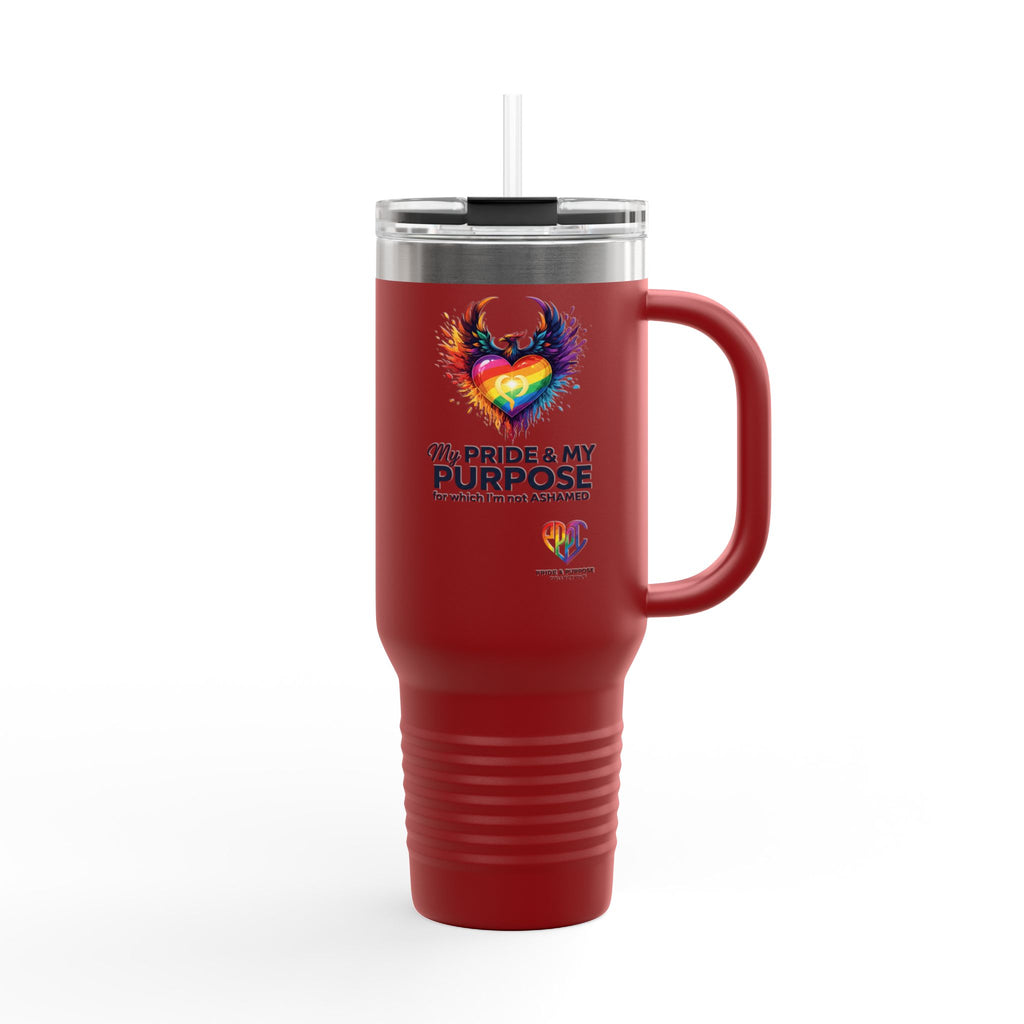 My Pride & My Purpose™ 40oz Insulated Travel Mug with Handle | LGBTQ+ Pride