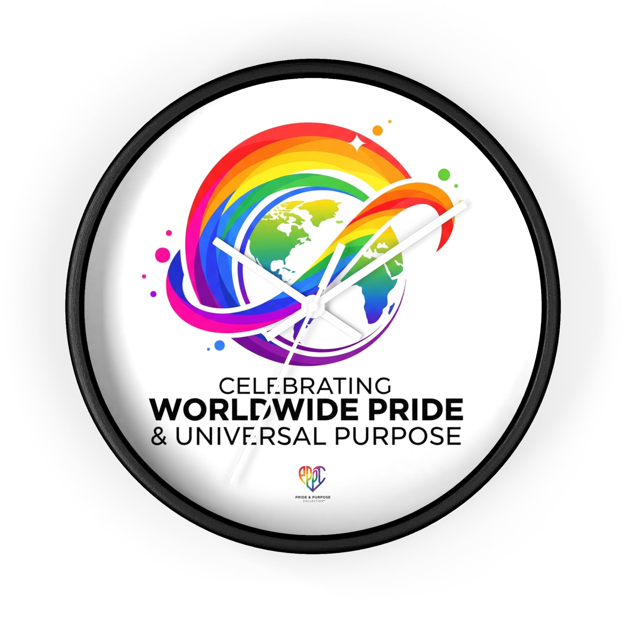 Worldwide Pride™ Rainbow Globe Inspirational Wall Clock | Pride Affirmation