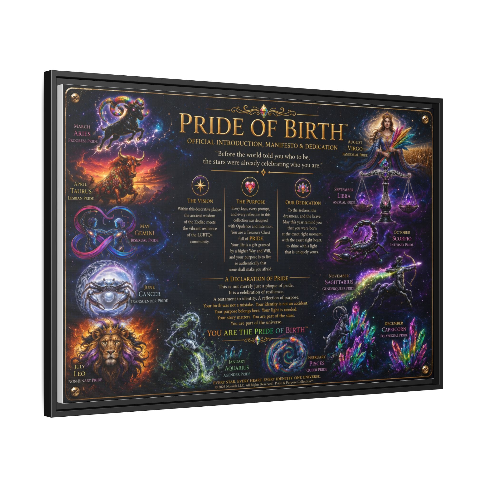 "Pride of Birth™ – Signature Legacy Canvas"™  Matte Canvas Framed Art