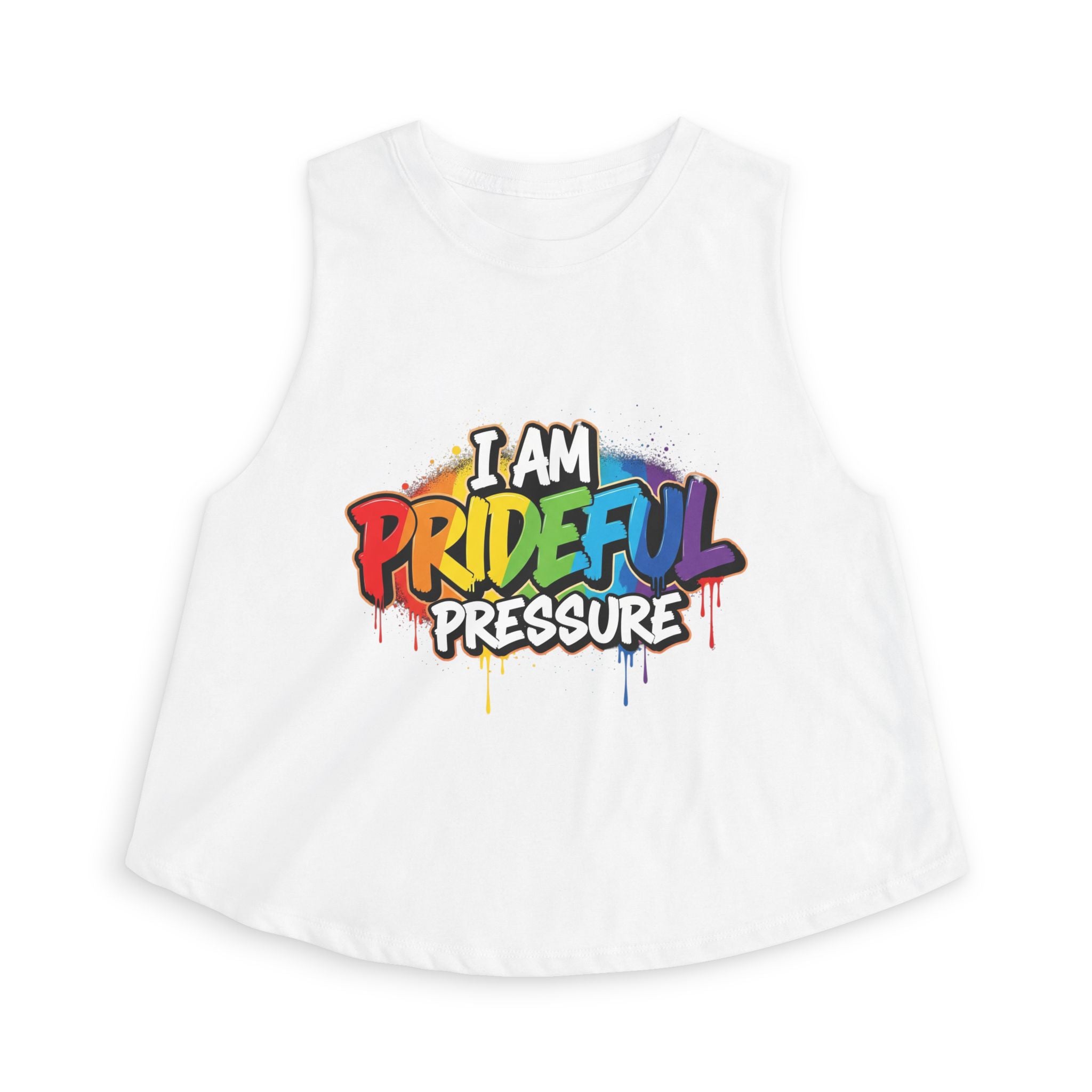 I Am Prideful Pressure™ Women's Festival Crop Tank | LGBTQ+ Pride Apparel
