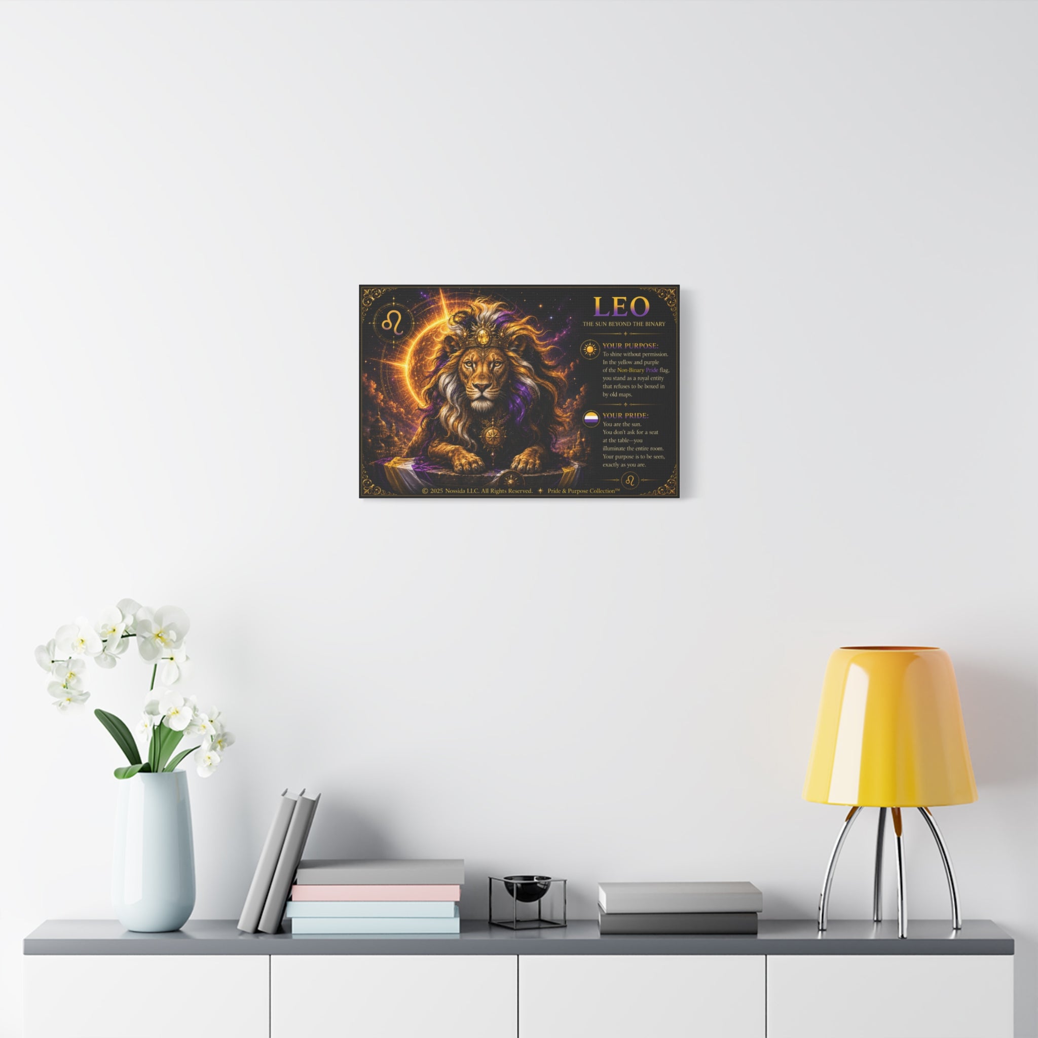 Pride of Birth™ LEO  The Sun Beyond the Binary Matte Canvas Print Wall Art