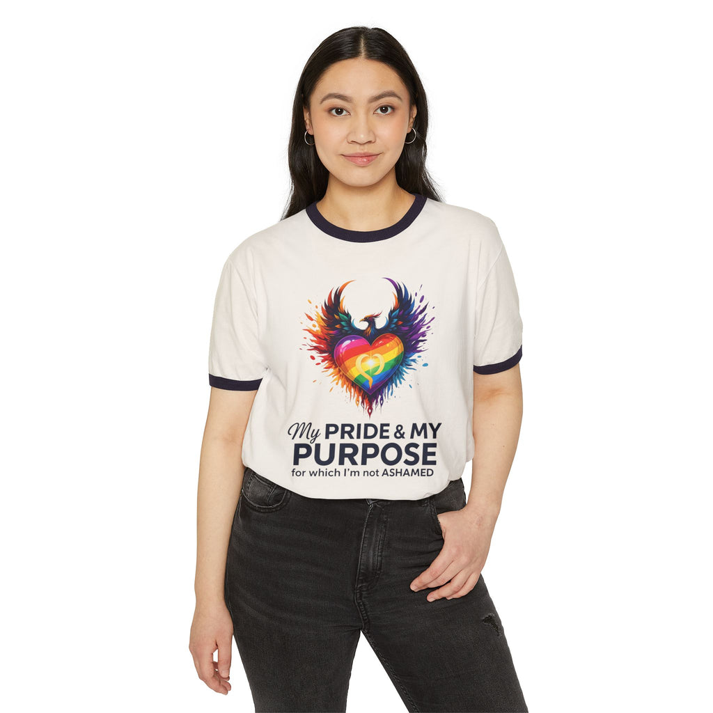 My Pride & My Purpose™ Unisex Premium Ringer T-Shirt | LGBTQ+ Pride Apparel