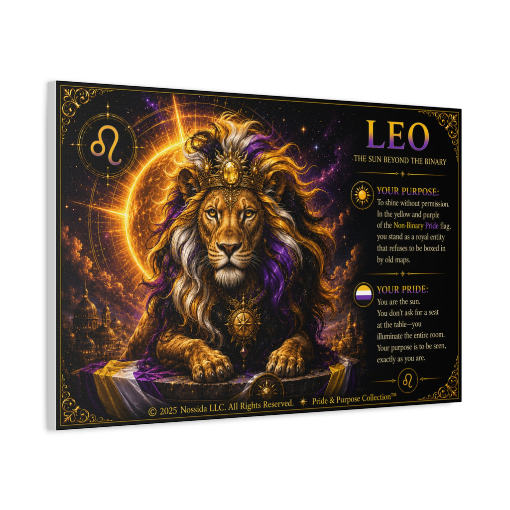 Pride of Birth™ LEO  The Sun Beyond the Binary Matte Canvas Print Wall Art