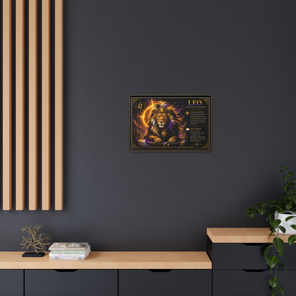 Pride of Birth™ LEO  The Sun Beyond the Binary  Framed Matte Canvas Wall Art