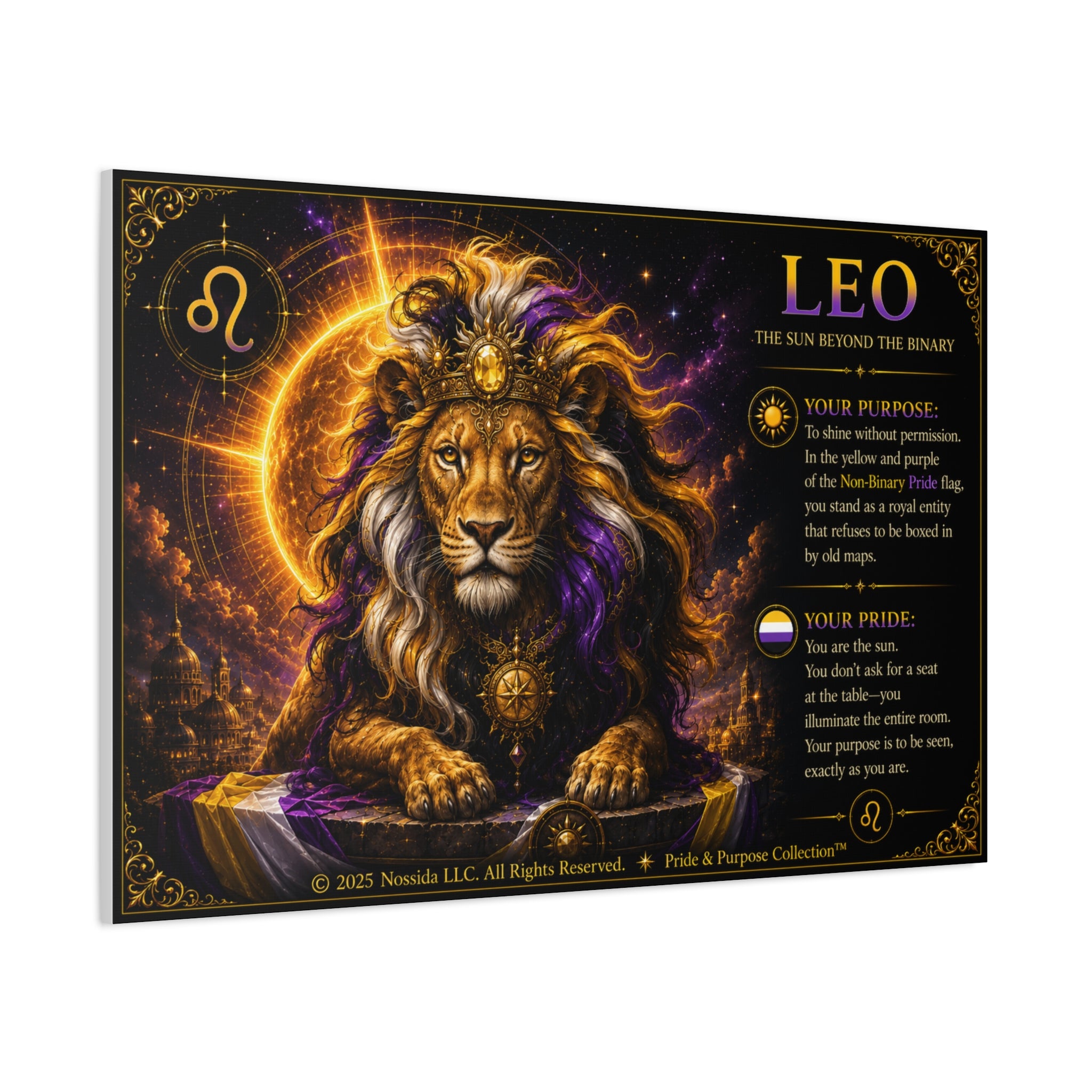 Pride of Birth™ LEO  The Sun Beyond the Binary Matte Canvas Print Wall Art