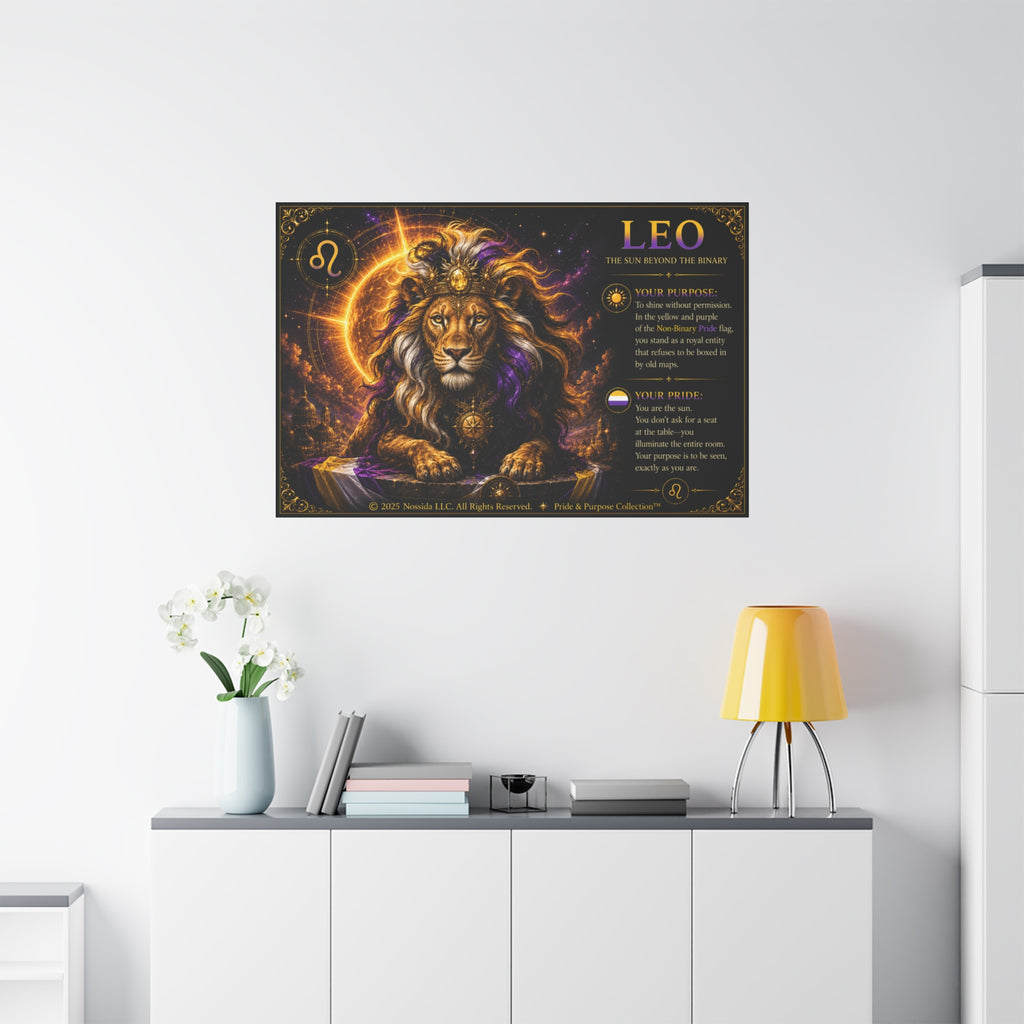 Pride of Birth™ LEO  The Sun Beyond the Binary Matte Canvas Print Wall Art