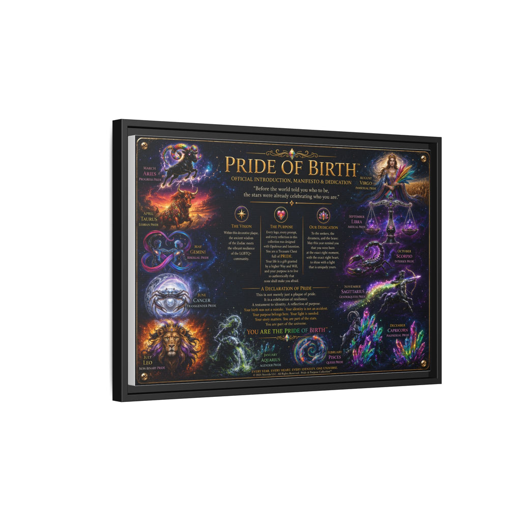 "Pride of Birth™ – Signature Legacy Canvas"™  Matte Canvas Framed Art