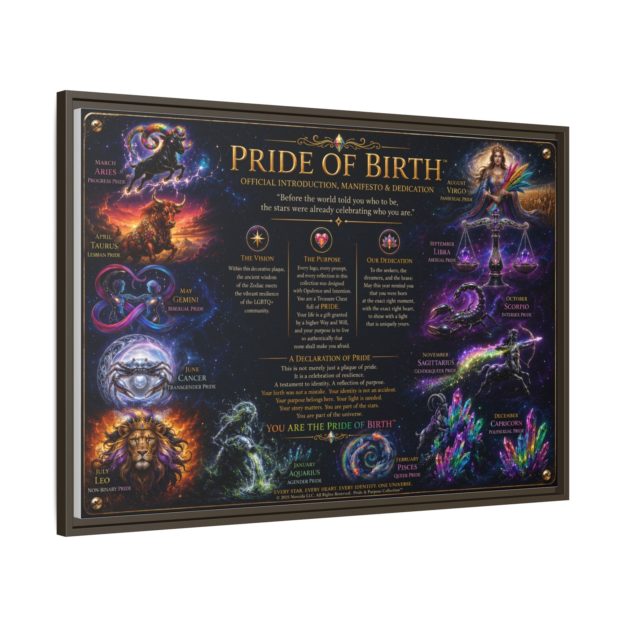 "Pride of Birth™ – Signature Legacy Canvas"™  Matte Canvas Framed Art
