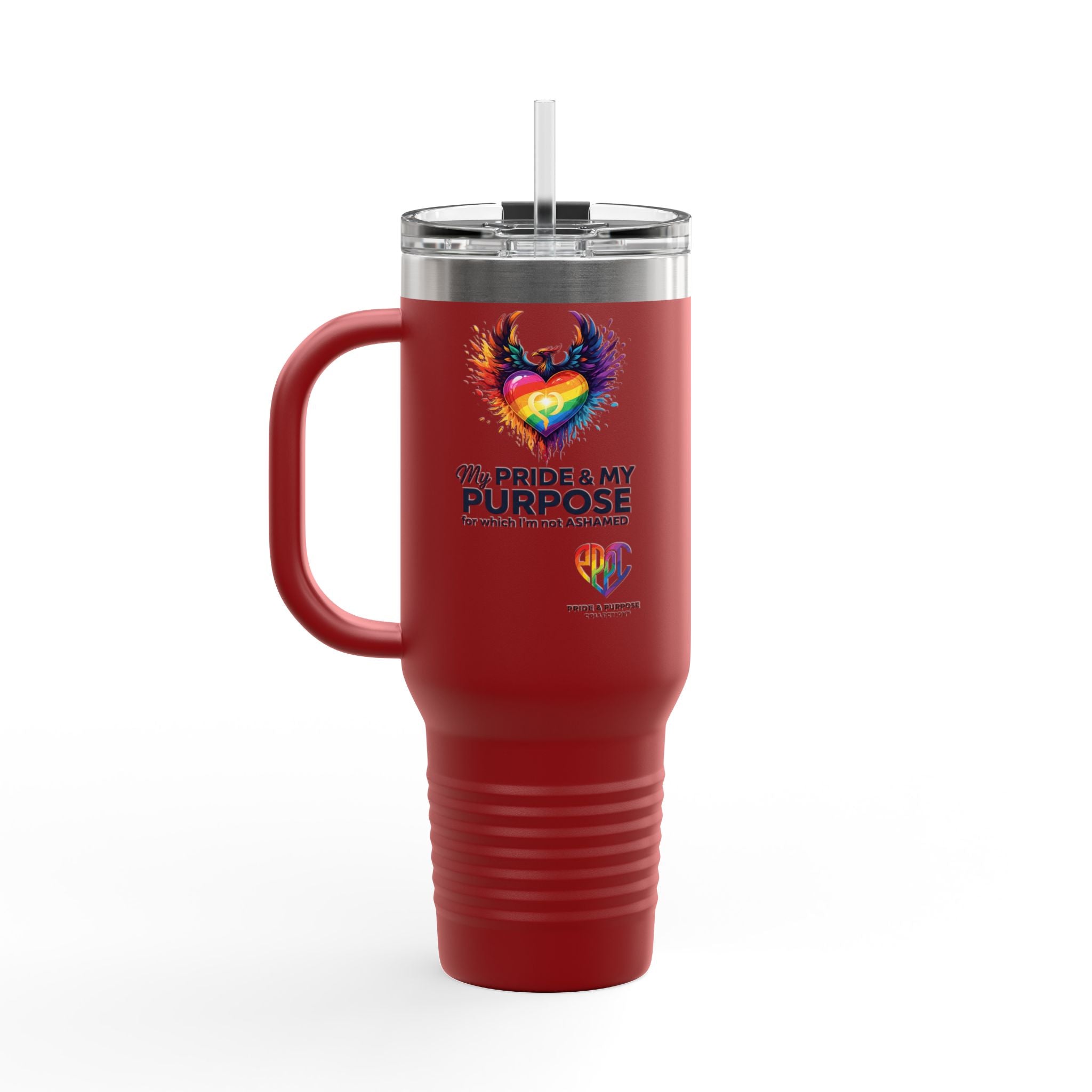 My Pride & My Purpose™ 40oz Insulated Travel Mug with Handle | LGBTQ+ Pride
